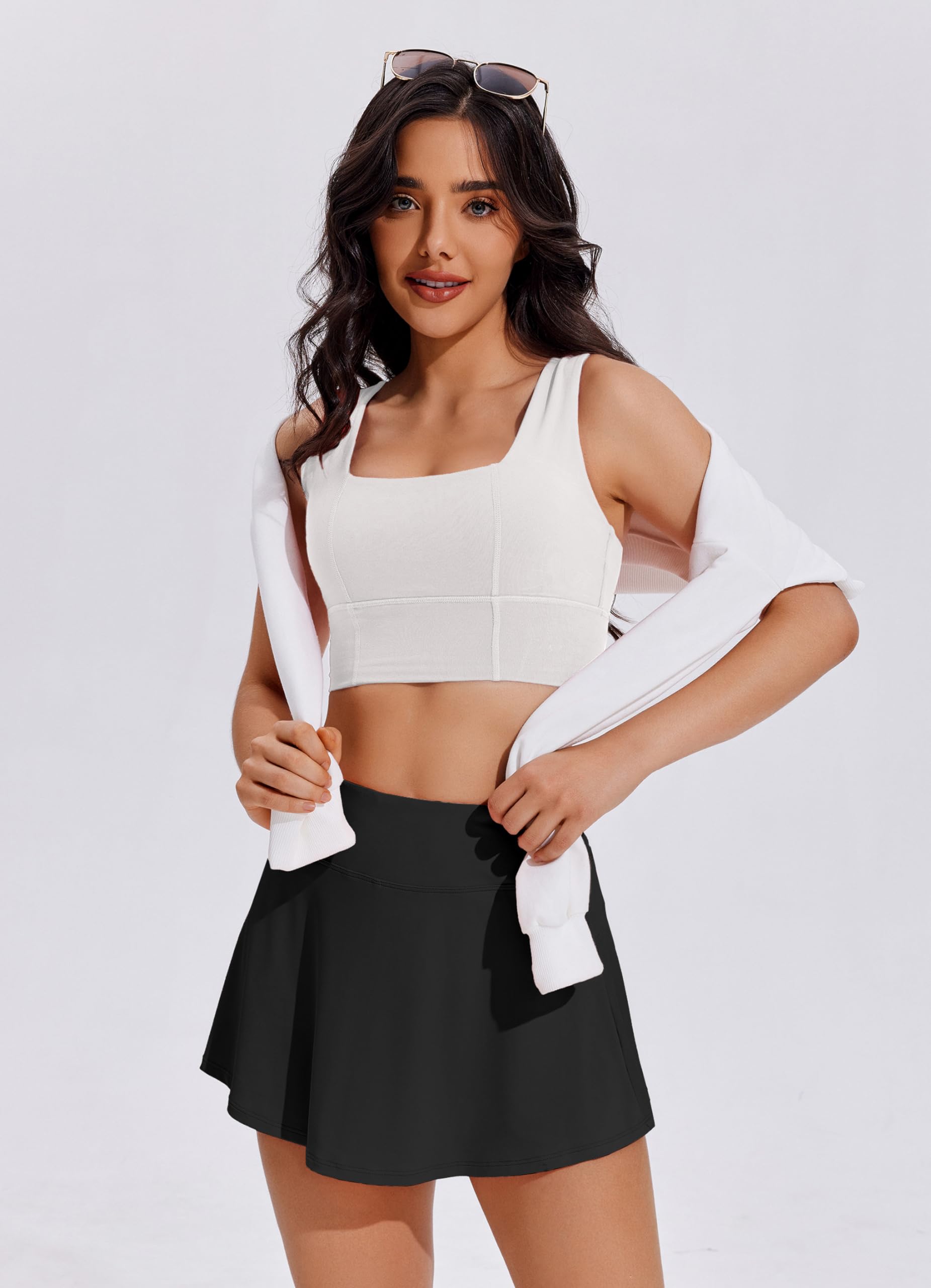 PINSPARK Women's Pleated Tennis Skirt - Lightweight Athletic Skort with Built-in Shorts & Pockets for Tennis, Golf, Pickleball & Workout | Perfect for Sports, Gym & Casual Wear