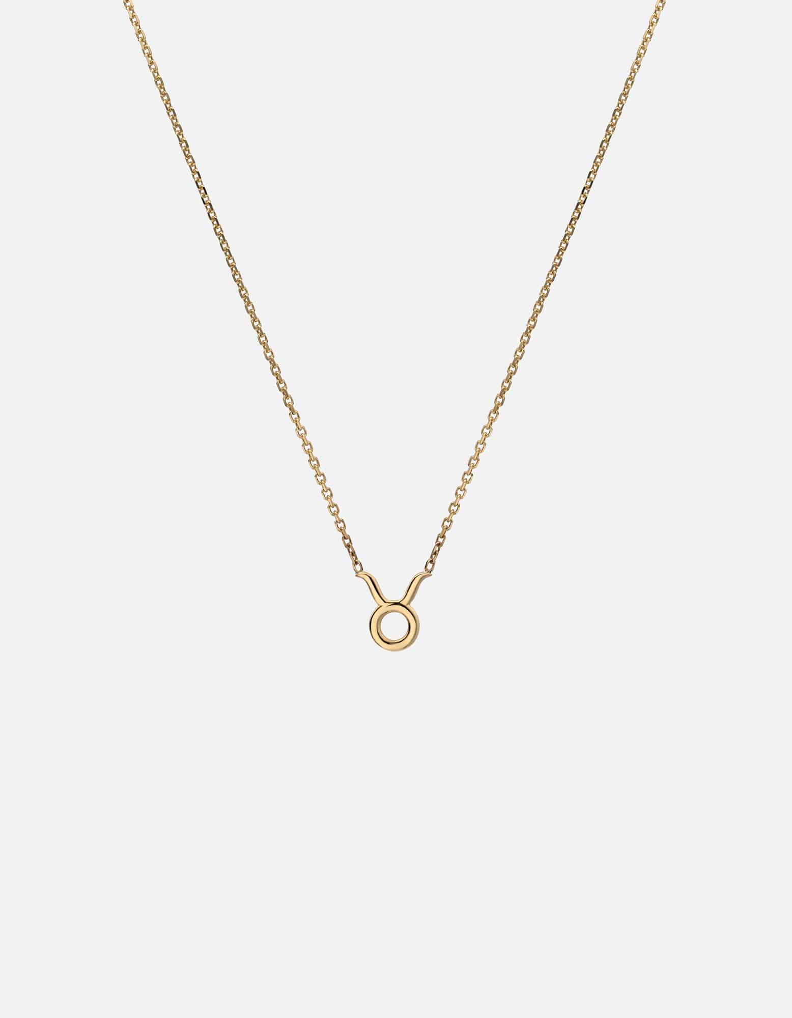 14K Gold Taurus Astro Pendant Necklace - Zodiac Horoscope Jewelry for Women - Perfect Gift for Birthday, Anniversary & Everyday Wear