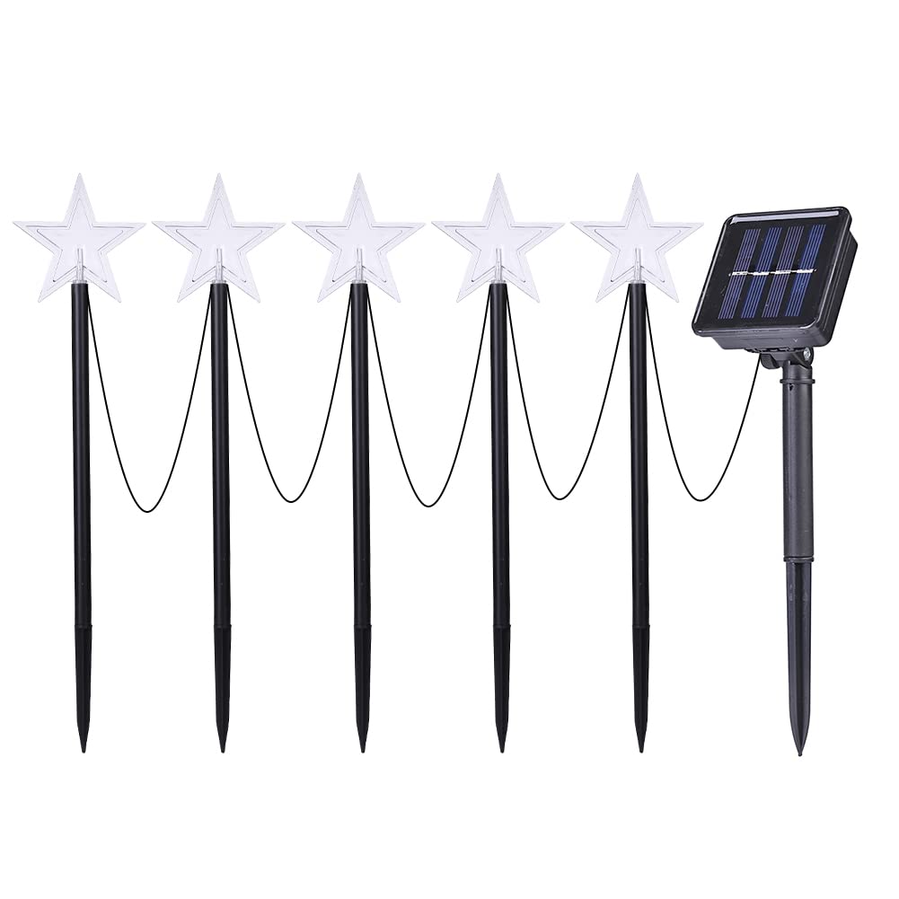 5-Pack Solar Fairy String Lights with LED - Waterproof Outdoor Star Lights for Garden, Lawn, Pathway, Patio, Holiday & Party Decorations | Perfect for Weddings, Christmas, Halloween & Backyard Lighting