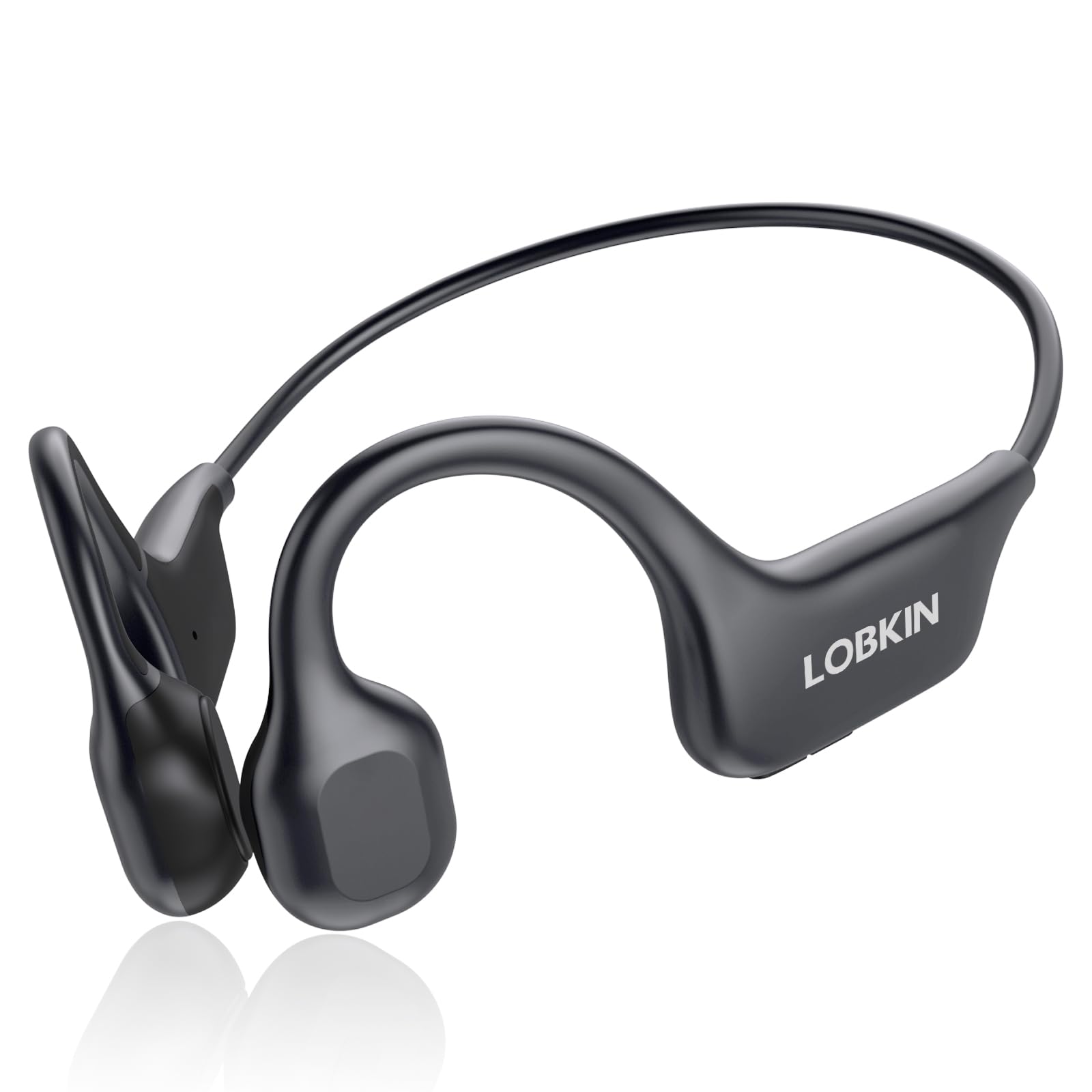 LOBKIN Bone Conduction Bluetooth 5.3 Headphones - Open Ear Wireless Headphones with Mic, IPX5 Waterproof for Running, Gym, Cycling & Outdoor Sports (Grey) - Perfect for Workouts, Jogging & Active Lifestyle