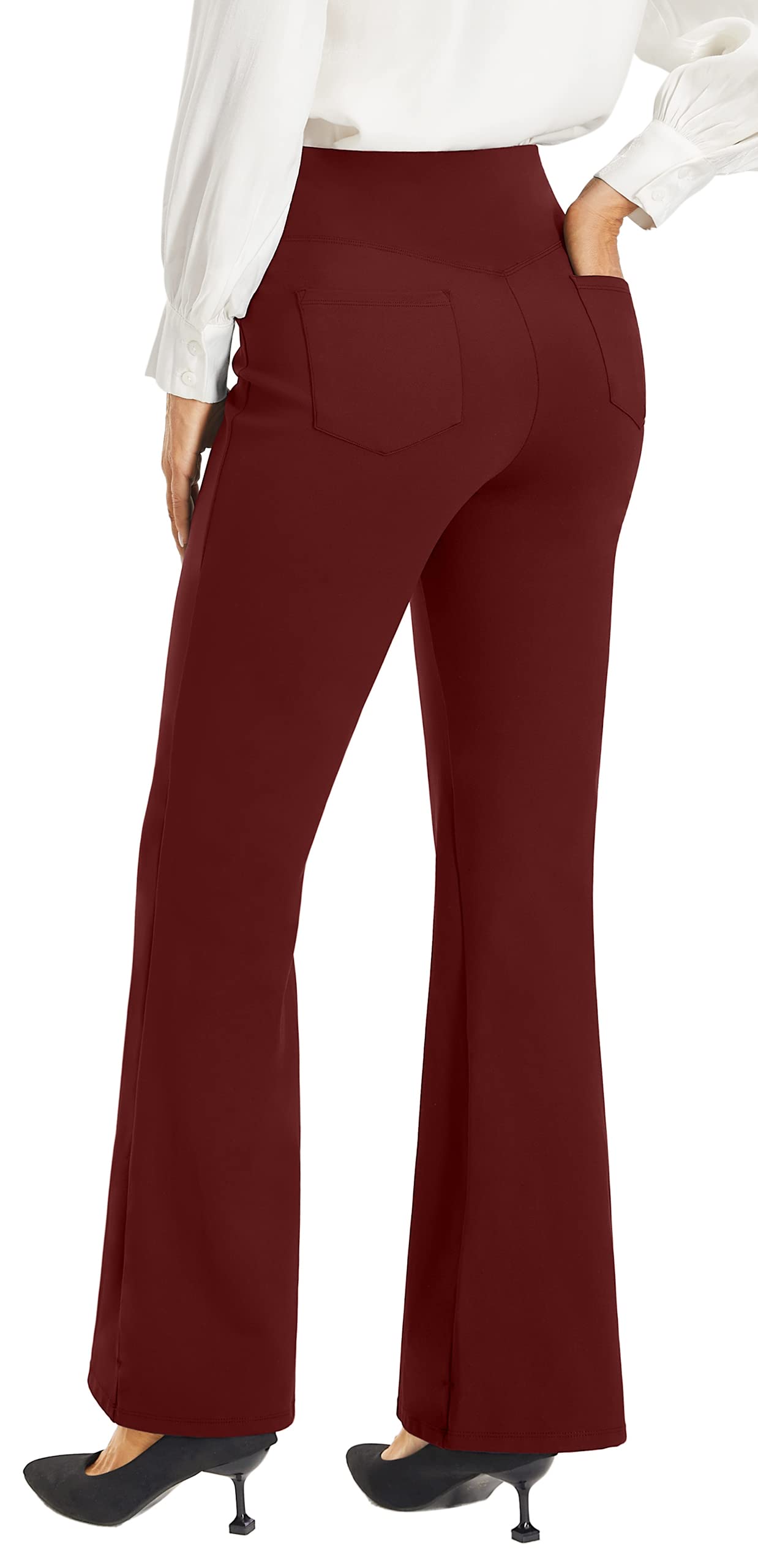 AFITNE Women's High Waist Yoga Dress Pants - Stretchy Pull On Work Pants for Office & Casual Wear | Comfortable Business Slacks for Yoga, Workout & Everyday Use (2025 Collection)