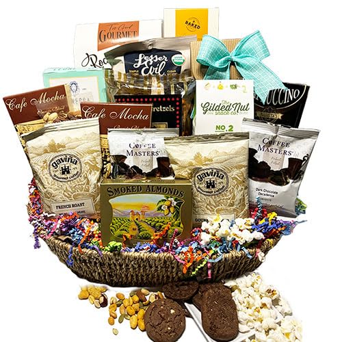 Premium Caffeine Overload Coffee Gift Basket - Gourmet Coffee Sampler with Mugs & Treats - Perfect for Office Gifts, Birthday Presents & Coffee Lovers