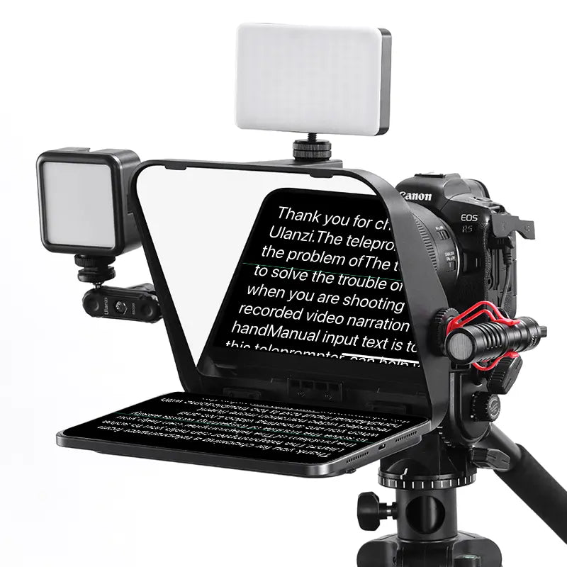 Ulanzi RT02 Universal Teleprompter for Tablets & Smartphones - 10-12 Inch Screen Compatible with Remote Control (R004GBB1) - Perfect for Video Recording, Live Streaming & Content Creation