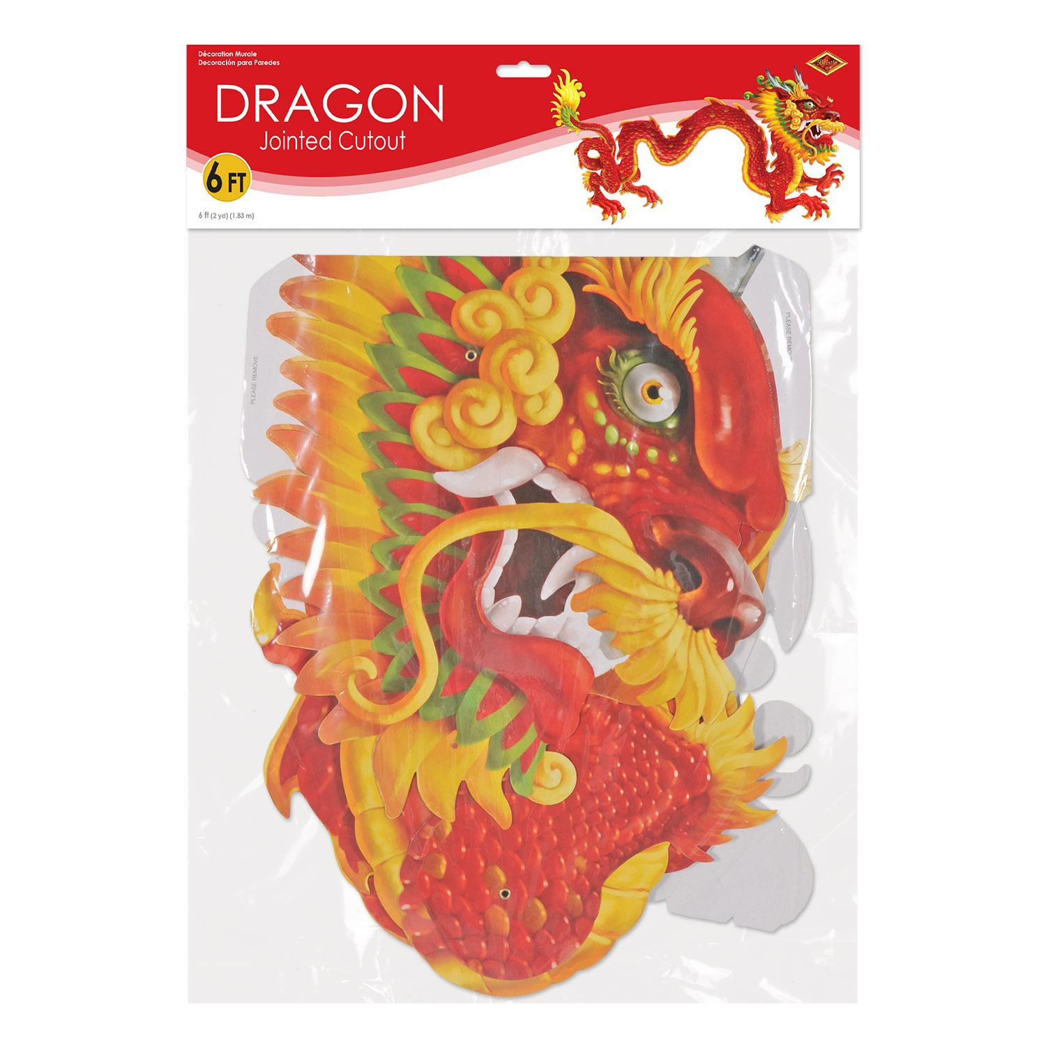 12 Pack Beistle 6 ft. Red Jointed Dragon Party Decorations - Halloween, Chinese New Year, Birthday Party Supplies for Indoor & Outdoor Events