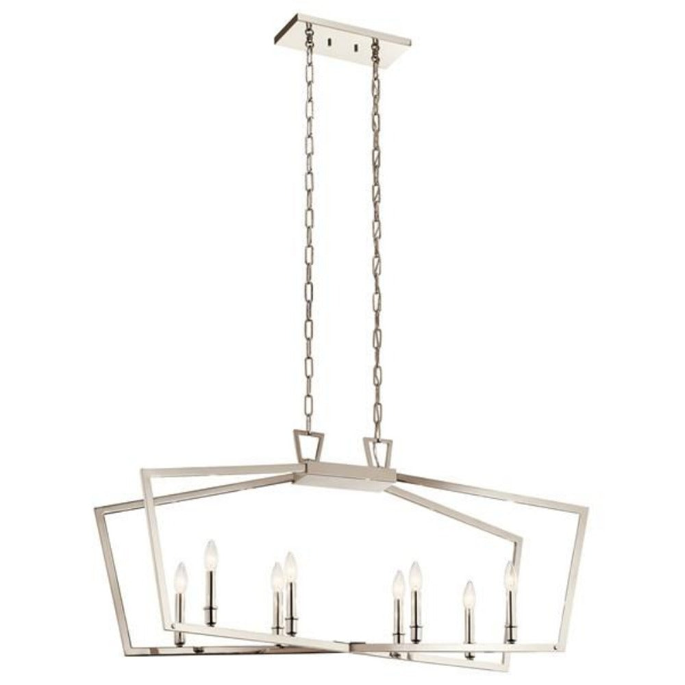 Marc Linear Chandelier - Modern 6-Light LED Linear Pendant Lighting Fixture for Dining Room, Kitchen Island & Living Room | Dimmable, Gold Finish & Clear Glass Shades | Perfect for Contemporary Home Decor