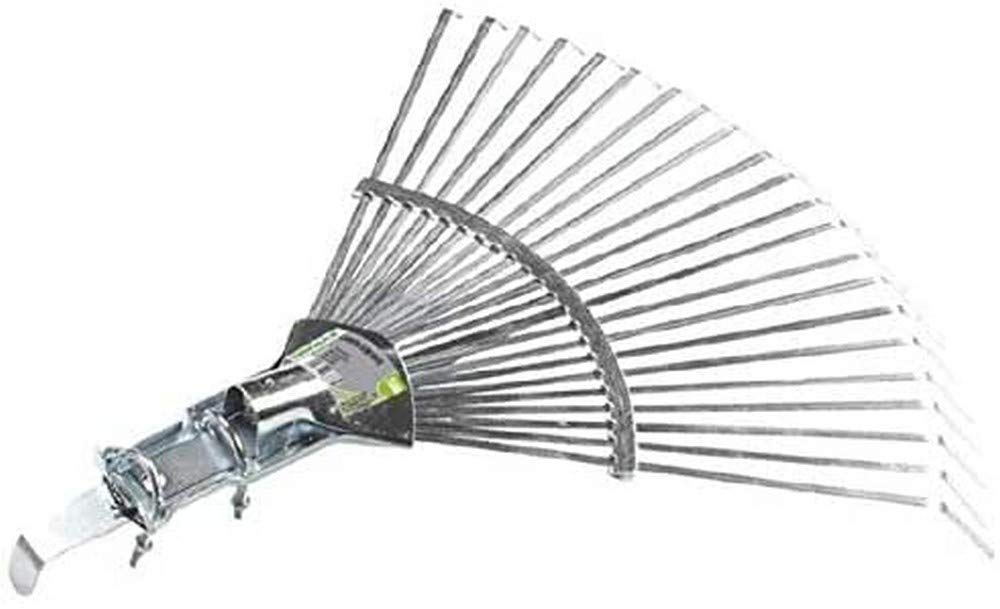 22 Teeth Metal Garden Rake with Terminal Connections - Heavy Duty Lawn & Leaf Rake for Yard Cleaning, Landscaping, and Gardening