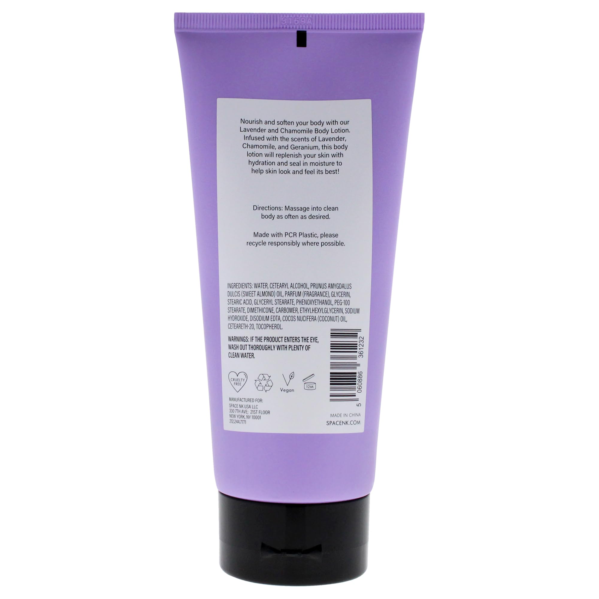 SpaceNK Beauty Space Body Lotion - Lavender & Chamomile Scented Moisturizing Lotion for Men & Women, 6.76 oz - Hydrating Dry Skin Care for Relaxation & Bedtime Routine