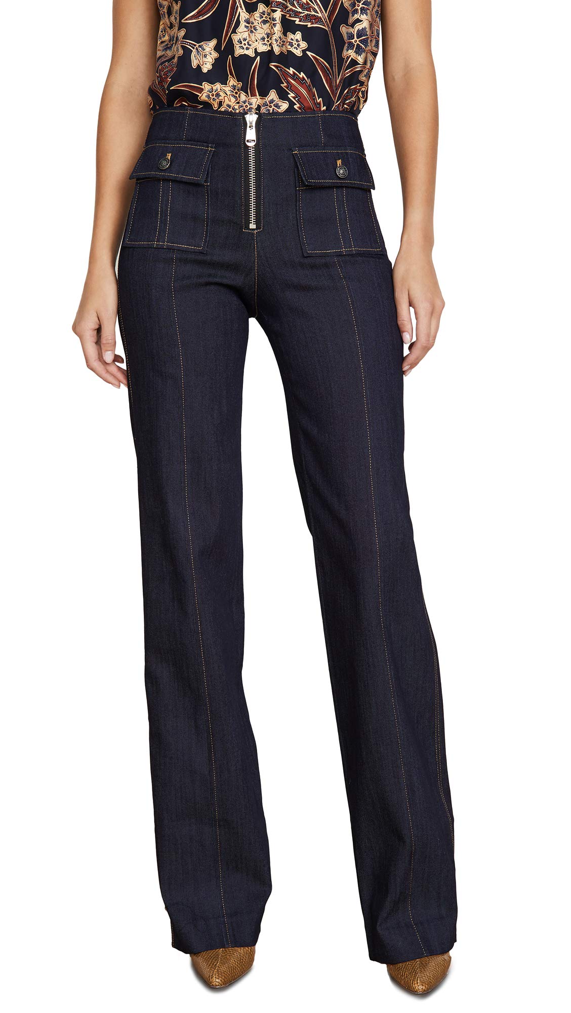 Cinq à Sept Women's Long Azure Pants - High Waisted Wide Leg Trousers for Office, Evening & Casual Wear | Elegant & Comfortable Stretch Fabric