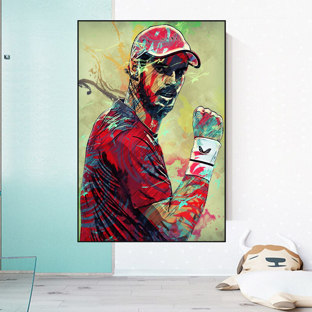 Andy Murray Tennis Legend Canvas Wall Art - Premium Sports Decor for Home, Office & Man Cave - Perfect Gift for Tennis Fans & Athletes