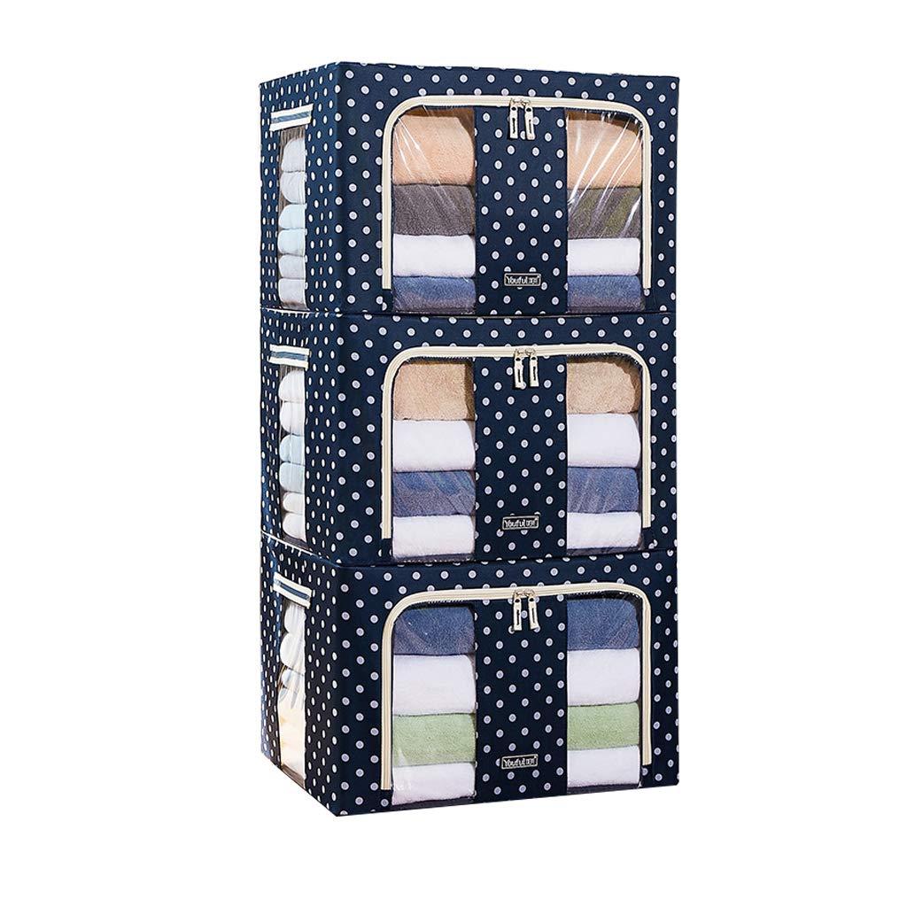 Foldable Fabric Storage Bins with Clear Window & Carry Handles - 3 Pack Organizers for Clothes, Blankets, Toys | Perfect for Closet, Bedroom, Nursery & Home Organization