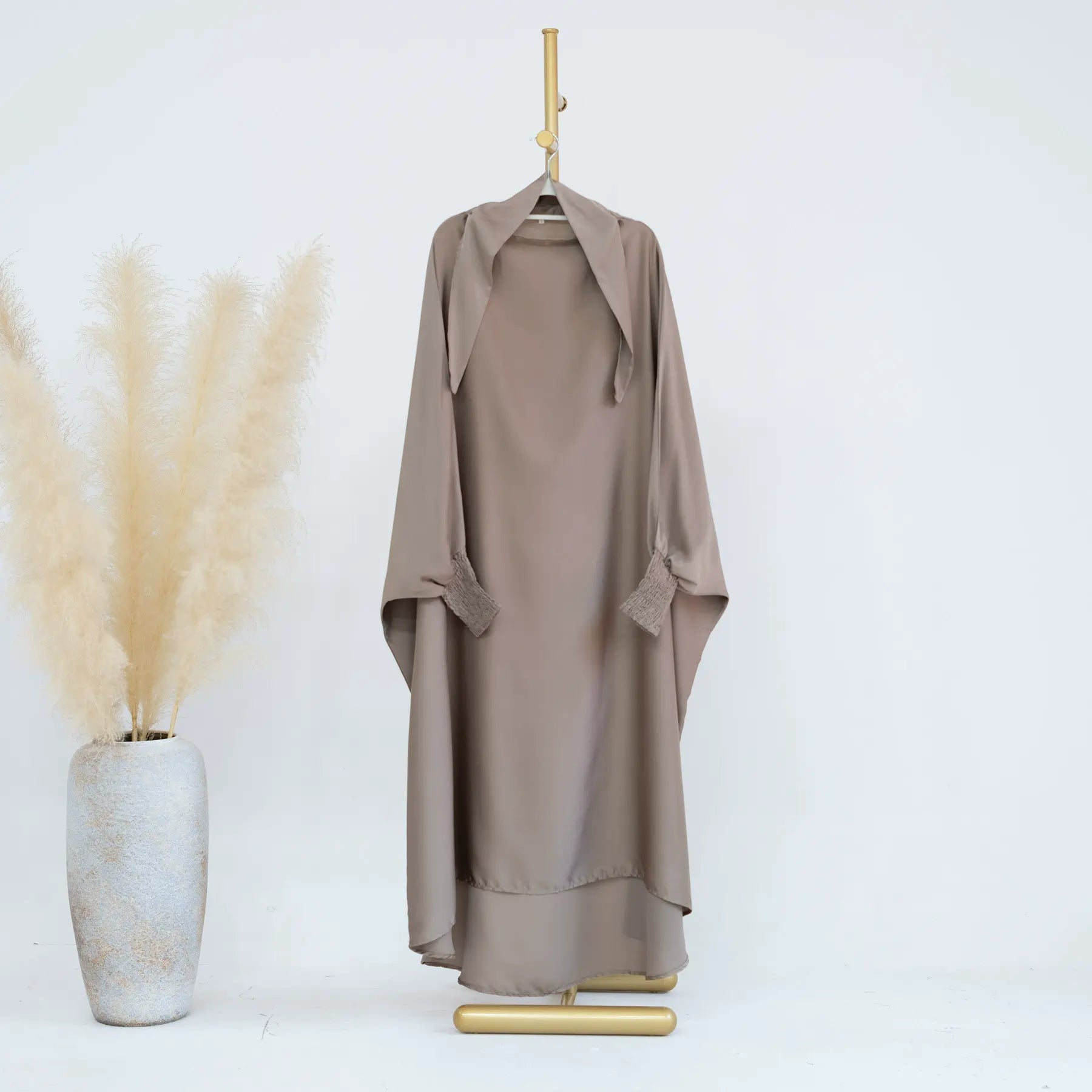 Elegant Muslim Girls Satin Prayer Dress - Overhead Jilbab Robe Abaya for Prayer & Modest Wear | Perfect for Mosque, Eid & Special Occasions