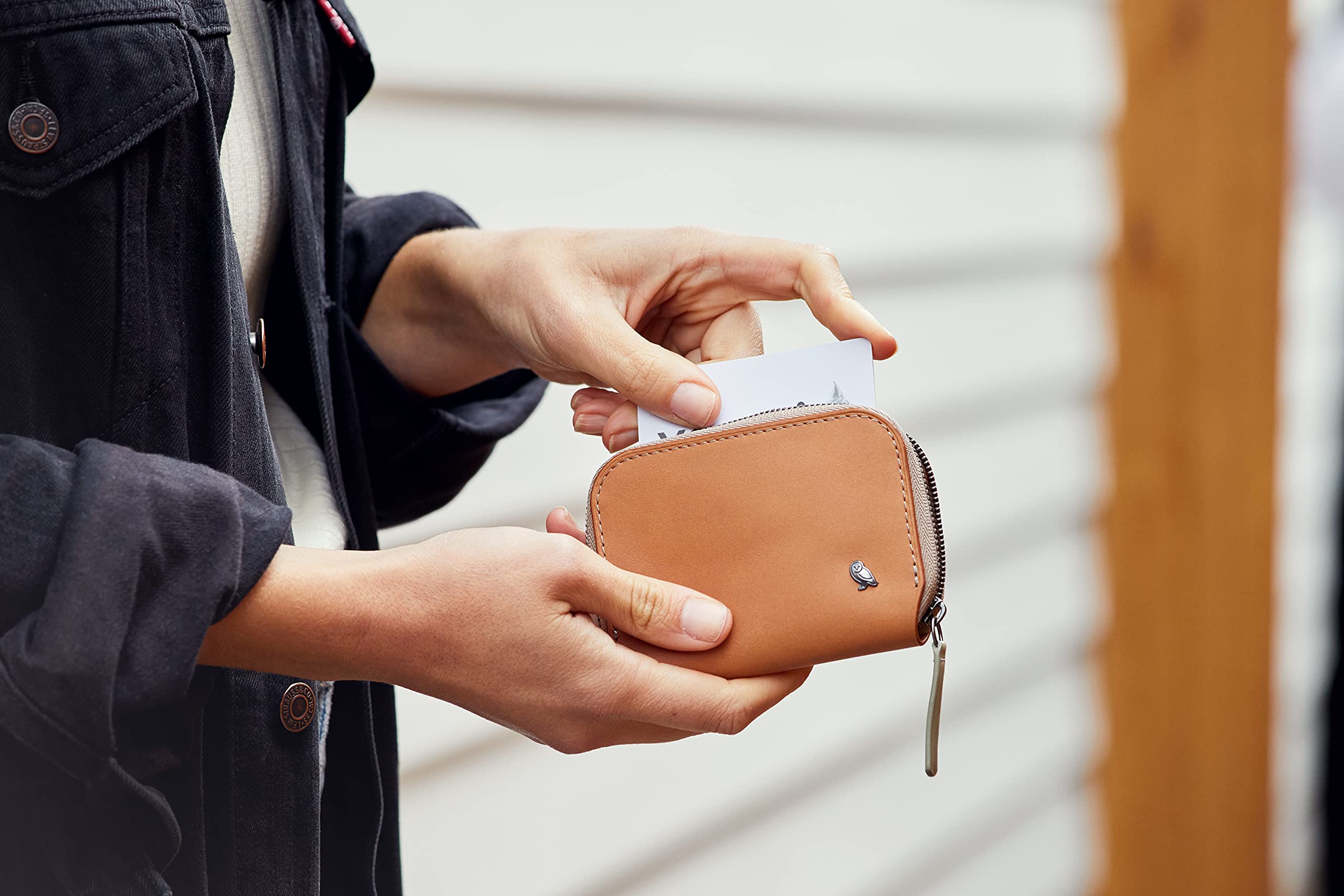Bellroy Folio Mini Slim Wallet with RFID Protection & Coin Pouch – Premium Leather Card Holder for Men & Women – Charcoal Cobalt – Perfect for Travel, Business & Everyday Carry