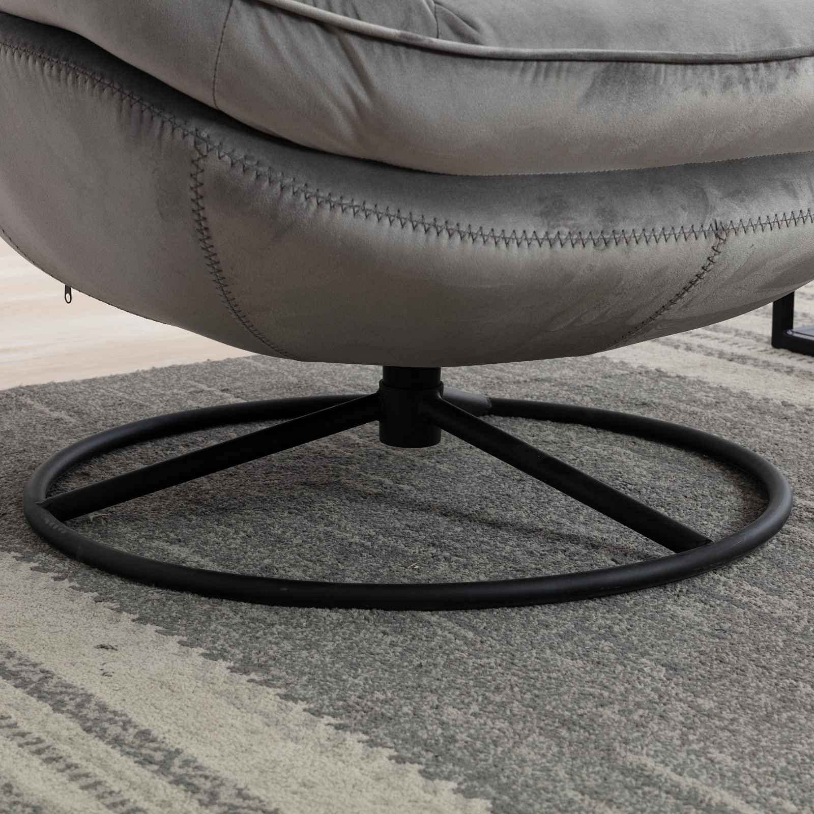 Velvet Swivel Accent Chair with Ottoman - Modern Living Room Lounge Chair with Footrest, 360 Degree Rotation, Comfortable Sofa Chair for Reading, Relaxing & Home Decor