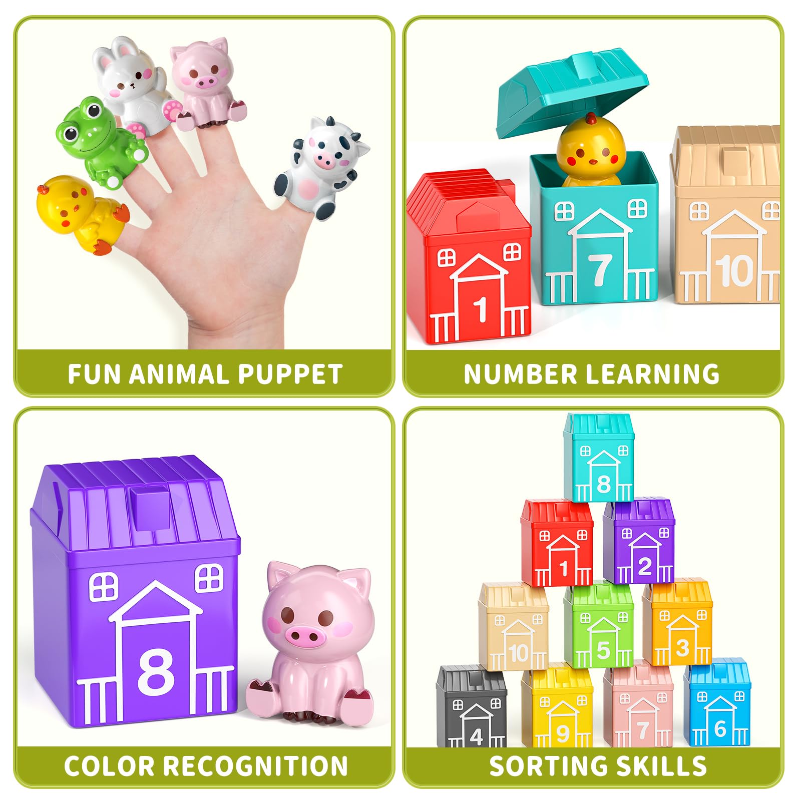 **Toddler Learning Toys for 1 2 3 Year Old Boys & Girls – 20PCS Farm Animal Montessori Counting, Matching & Sorting Sensory Toys – Educational Christmas & Birthday Gifts for Kids Age 12-18 Months – Perfect for Early Learning, Playtime & Interactive Fun**