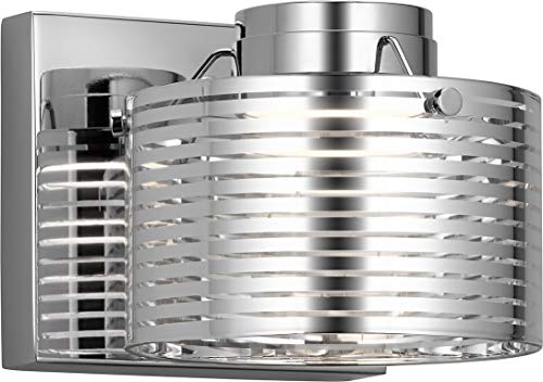 Elan 85054CH Santora 1-Light LED Wall Sconce in Chrome Finish - Modern Lighting for Bedroom, Hallway, and Living Room Decor
