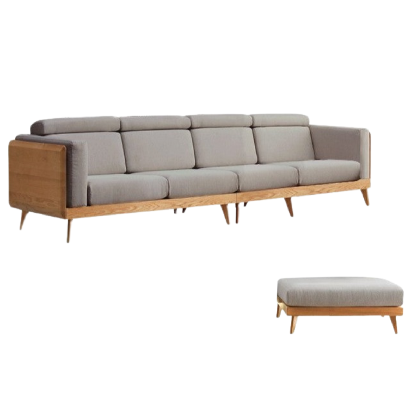Oak & Ash Solid Wood Modern Fabric Sofa - Contemporary Living Room Furniture for Comfortable Lounging & Stylish Home Decor