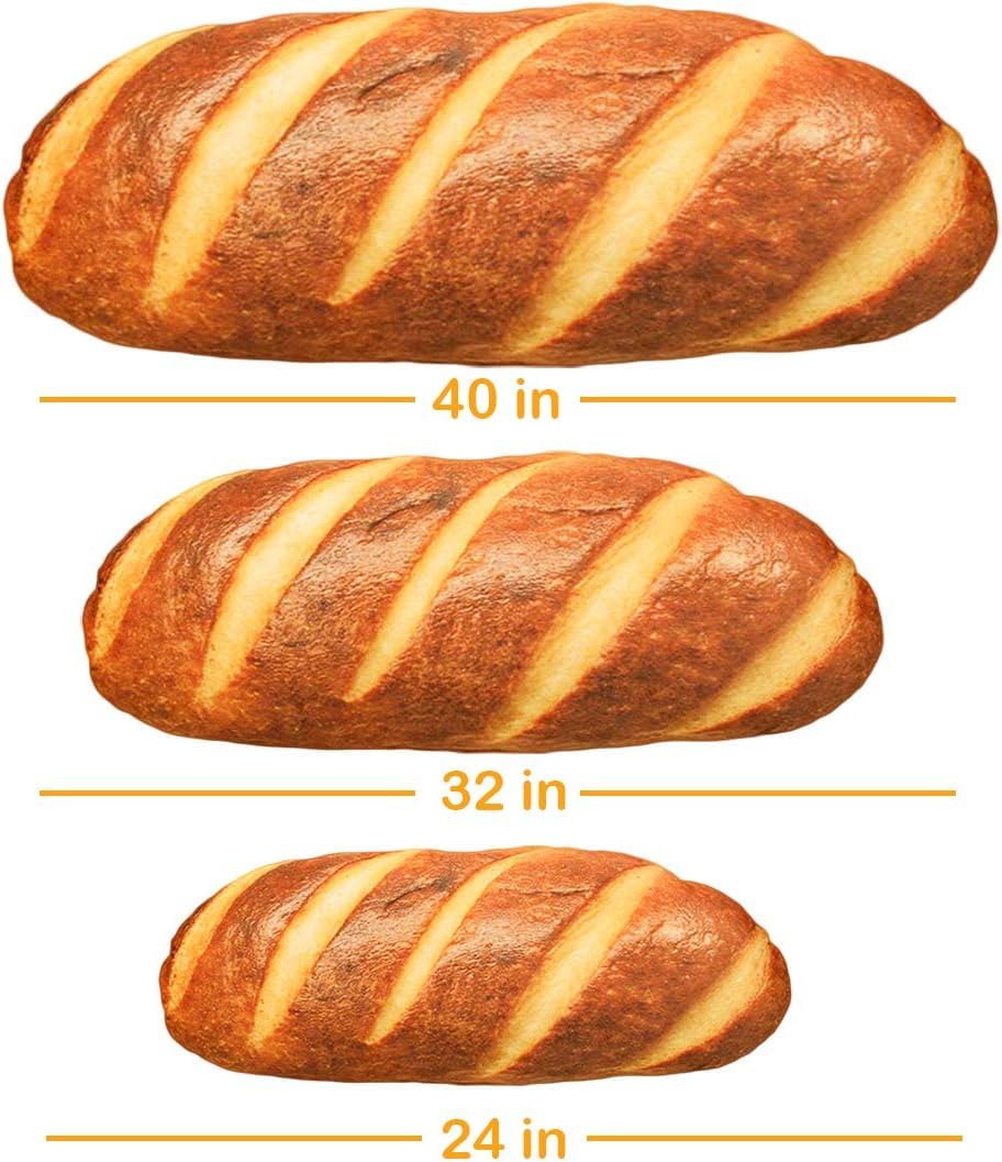 Soft Baguette Pillow - Funny Bread-Shaped Lumbar Support Cushion for Reading & Home Decor (40in) | Comfortable Backrest for Sofa, Bed, Office & Photo Backgrounds