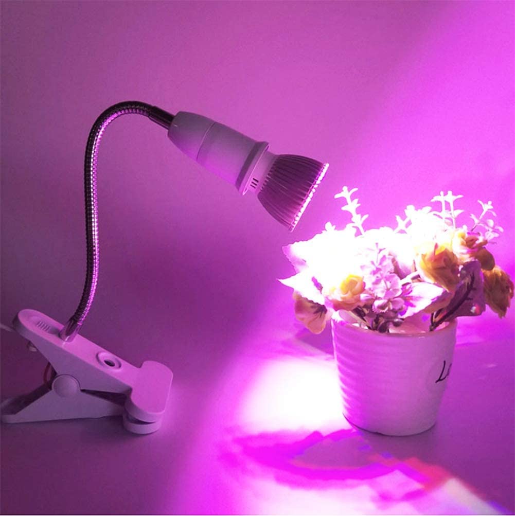 2-Pack Aluminum Wire Neck Clip Light Socket with Switch & 6.8ft Cable - Adjustable E26/E27 Desk Clip Lamp Holder for Aquarium, Plant Growth & Workspace Lighting