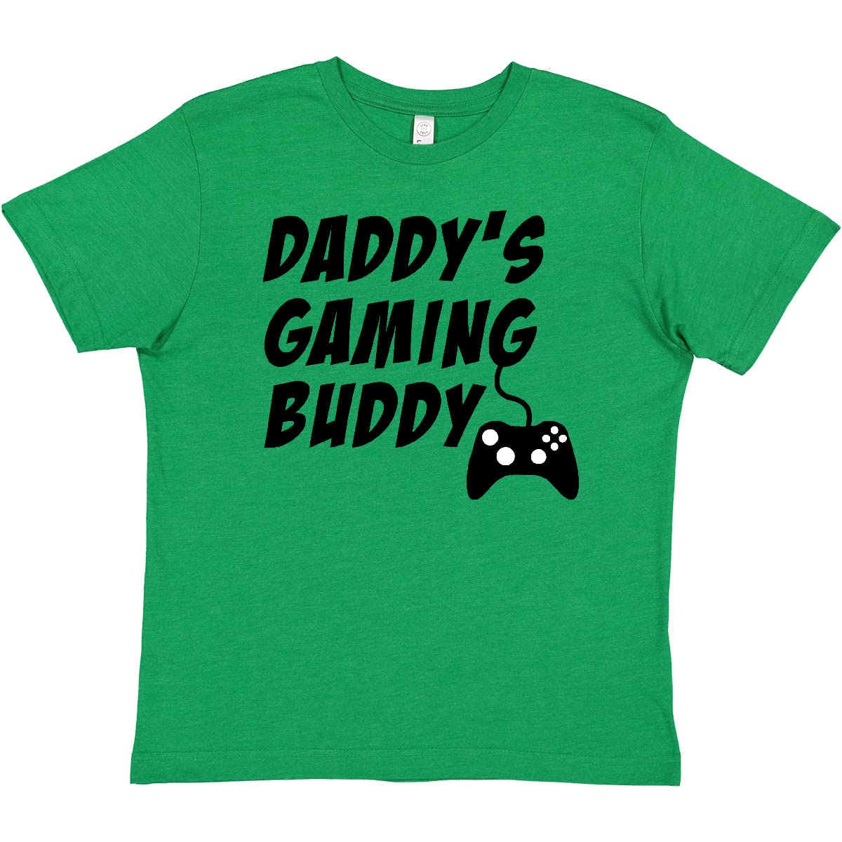 Inktastic Daddy's Gaming Buddy with Controller Youth T-Shirt - Fun Gamer Dad & Kid Matching Outfit for Video Game Nights & Family Bonding