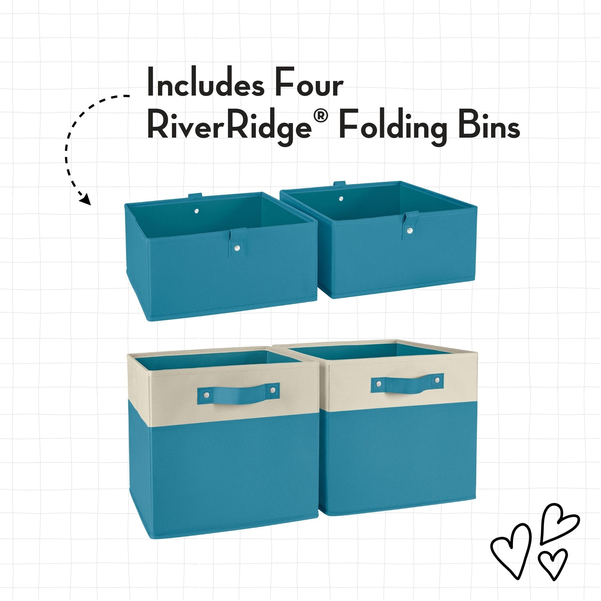 RiverRidge Home Kids Activity Table with Storage Bins - 2-Piece Two-Tone Play Table & 2 Half-Size Bins for Arts, Crafts & Learning - Perfect for Playrooms, Classrooms & Daycares
