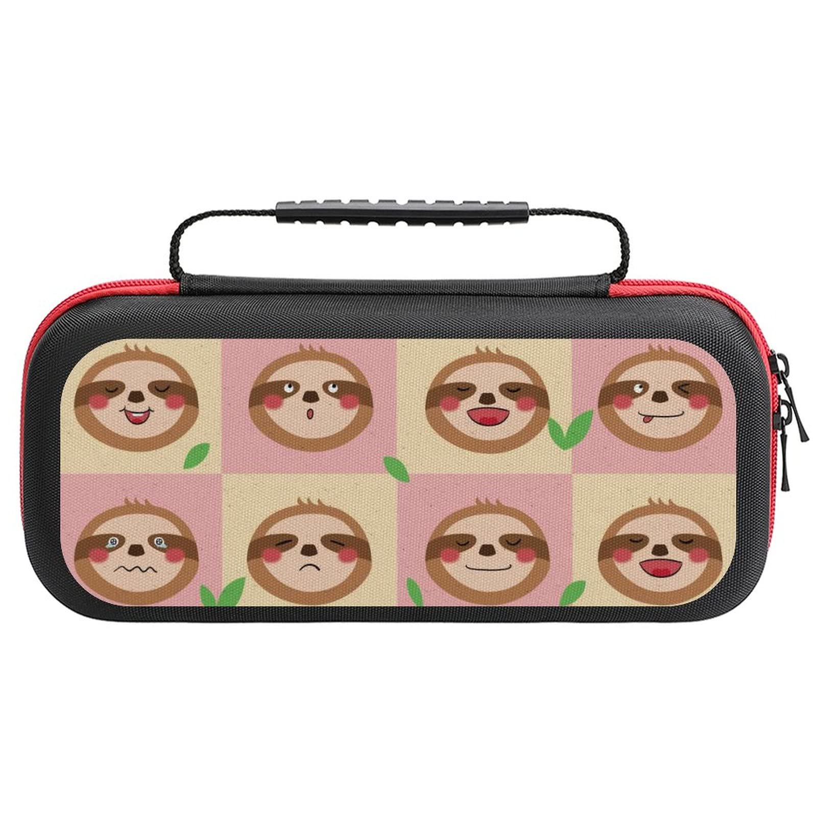 Happy Sloth Nintendo Switch Carrying Case - Portable Protective Storage Bag with 20 Game Card Slots | Perfect for Travel, Commuting & Gaming On-The-Go