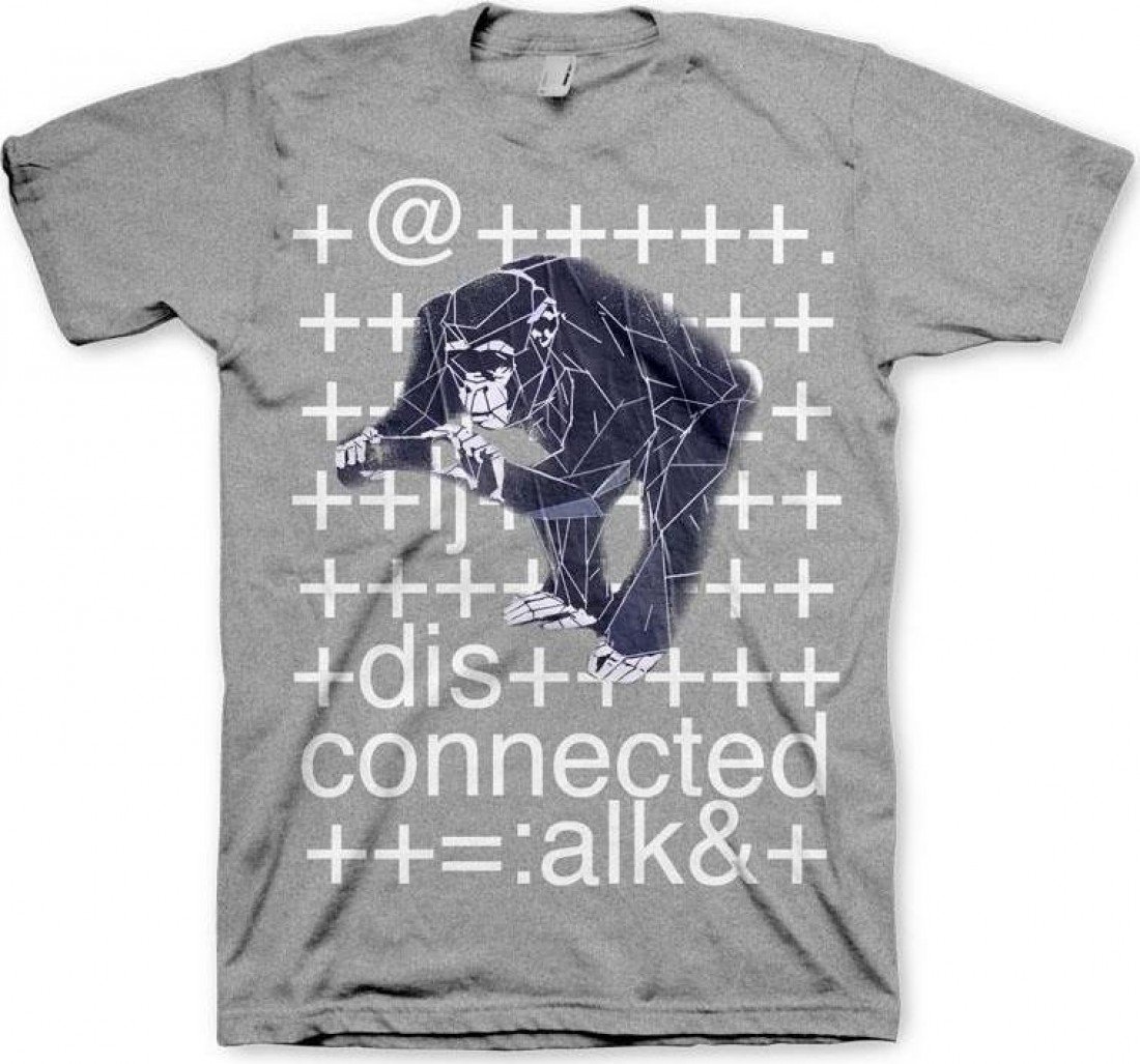 Watch Dogs Video Game Inspired T-Shirt with Monkey Graphic - Gray Color, Size S - Perfect for Gaming Fans, Casual Wear & Cosplay