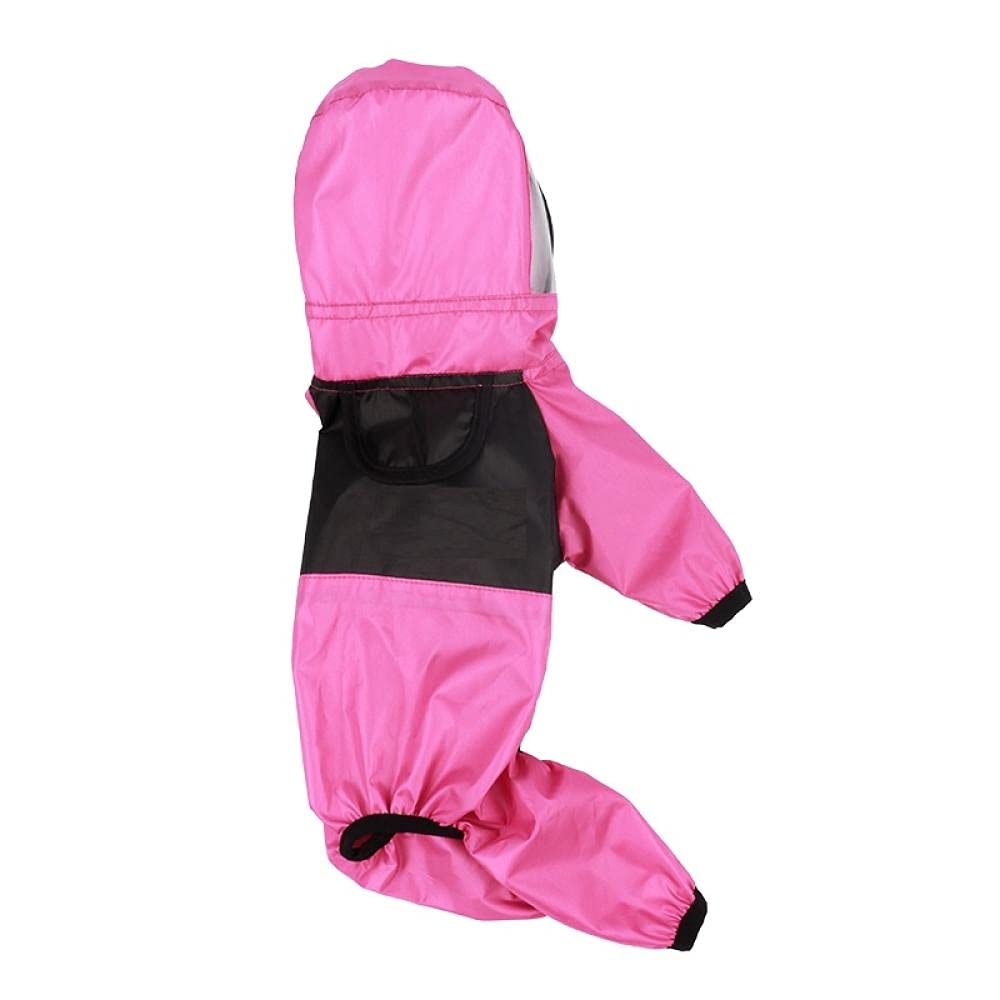 Waterproof Dog Raincoat - Lightweight Pink Pet Jumpsuit for Large Dogs | Breathable Outdoor Puppy Raincoat for Walking, Hiking & Rainy Day Protection