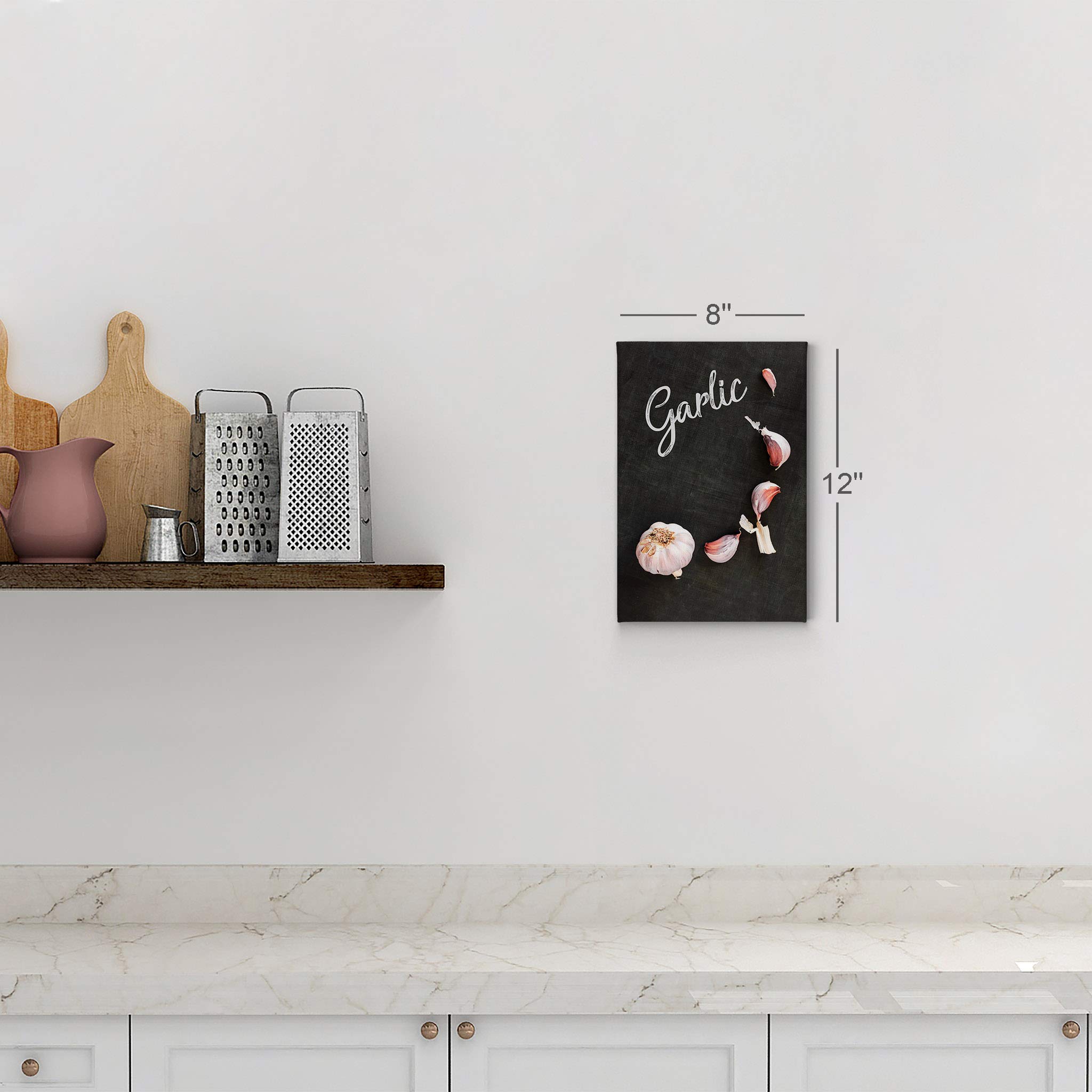 Smile Art Design Garlic Lettering Blackboard Kitchen Canvas Wall Art Print - Modern Farmhouse Decor for Restaurant, Cafe & Dining Room - Housewarming Gift (36x24 Inch) - Perfect for Rustic Kitchens, Coffee Shops & Country Style Home Decor