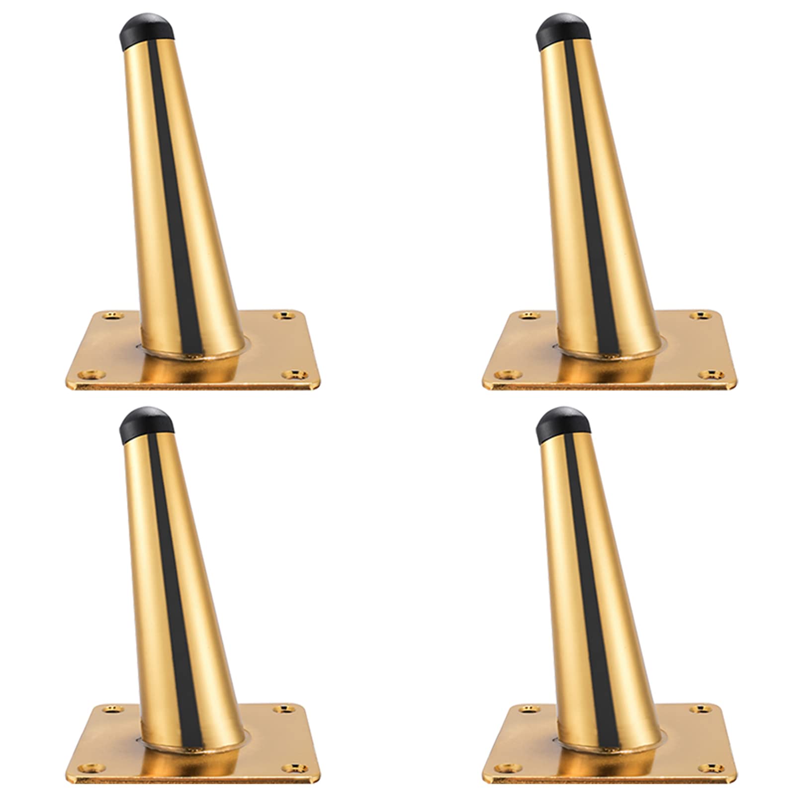 Gold Tapered Furniture Legs 4-Pack - Sofa, Cabinet & Table Legs 12cm for Home Decor