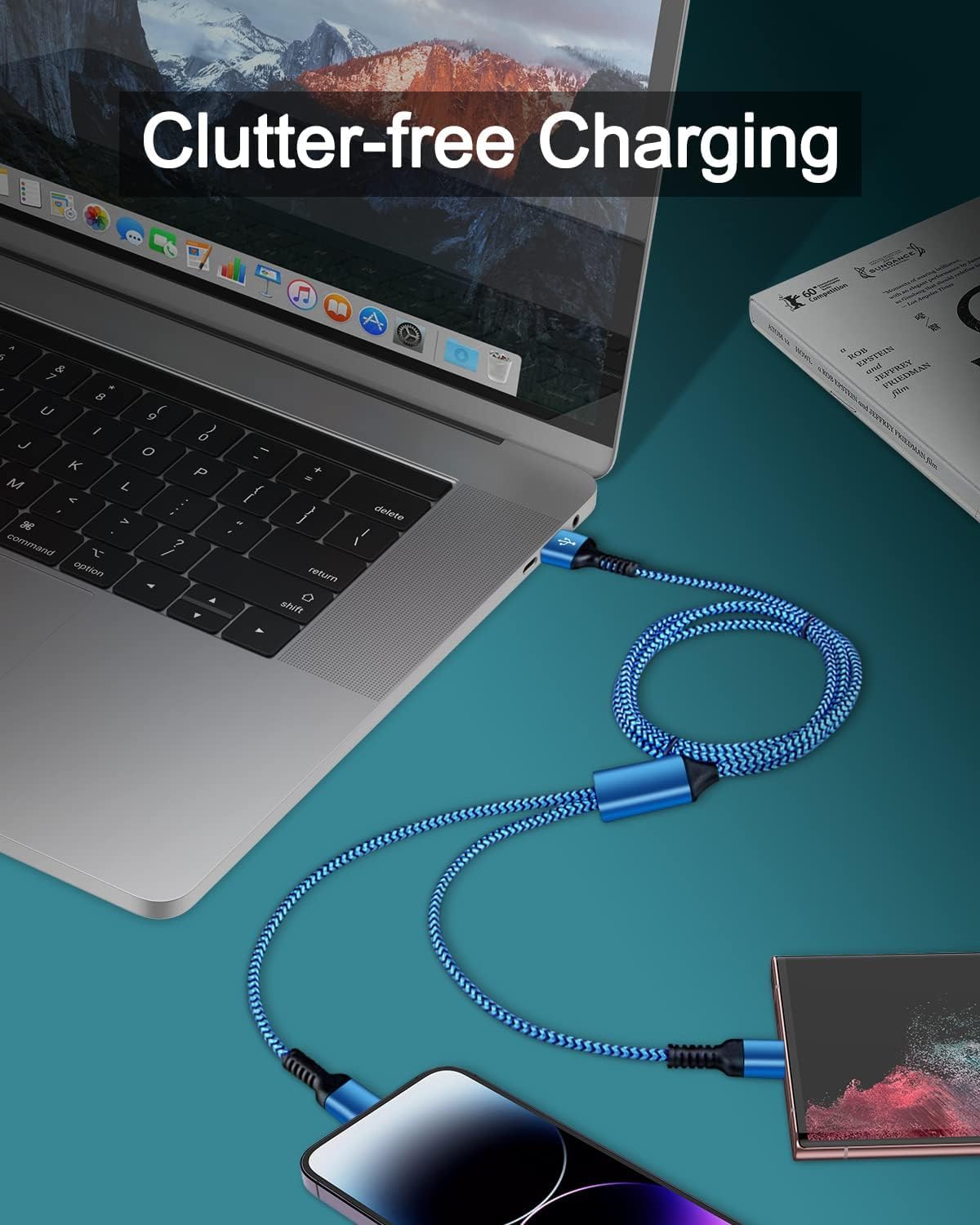 Haoano iPhone Charger Cable 2-in-1 USB to Lightning & USB-C Fast Charging Cable for iPhone 14/13/12/11/X/8 - Perfect for Home, Office, and Travel Use