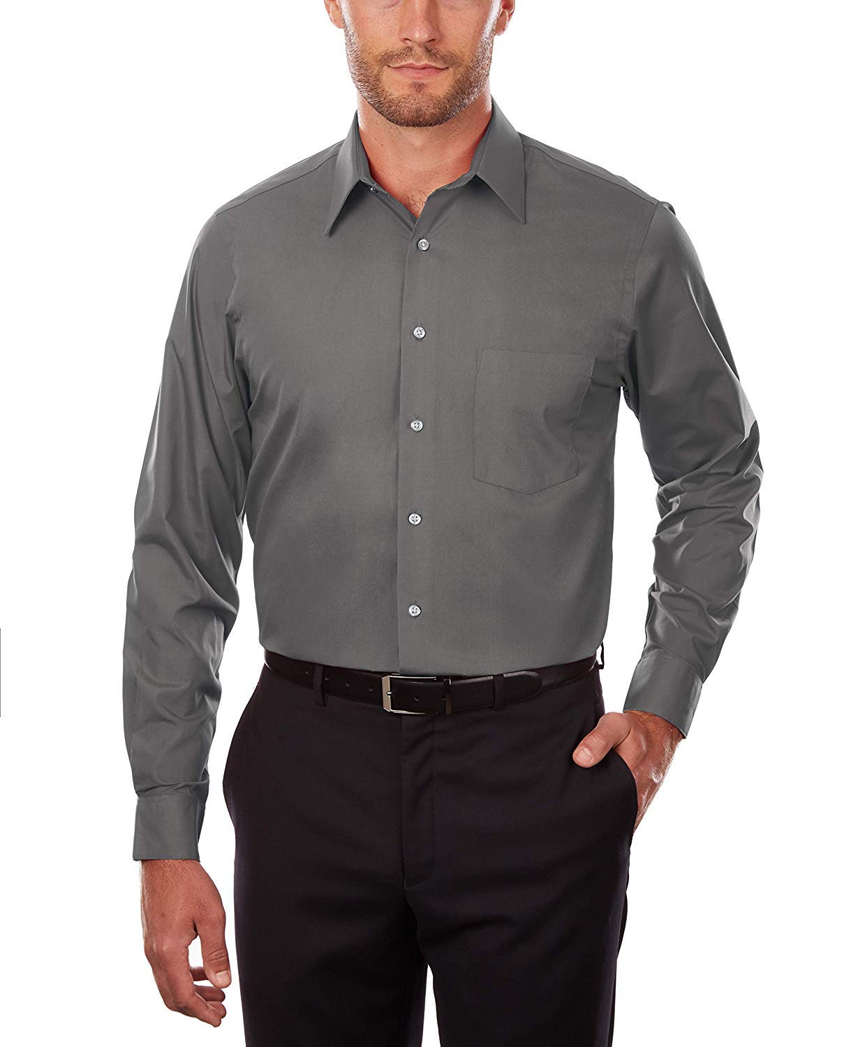 Van Heusen Men's Tall Fit Dress Shirts - Premium Poplin Fabric for Formal & Business Wear - Office, Interview & Special Occasion Attire