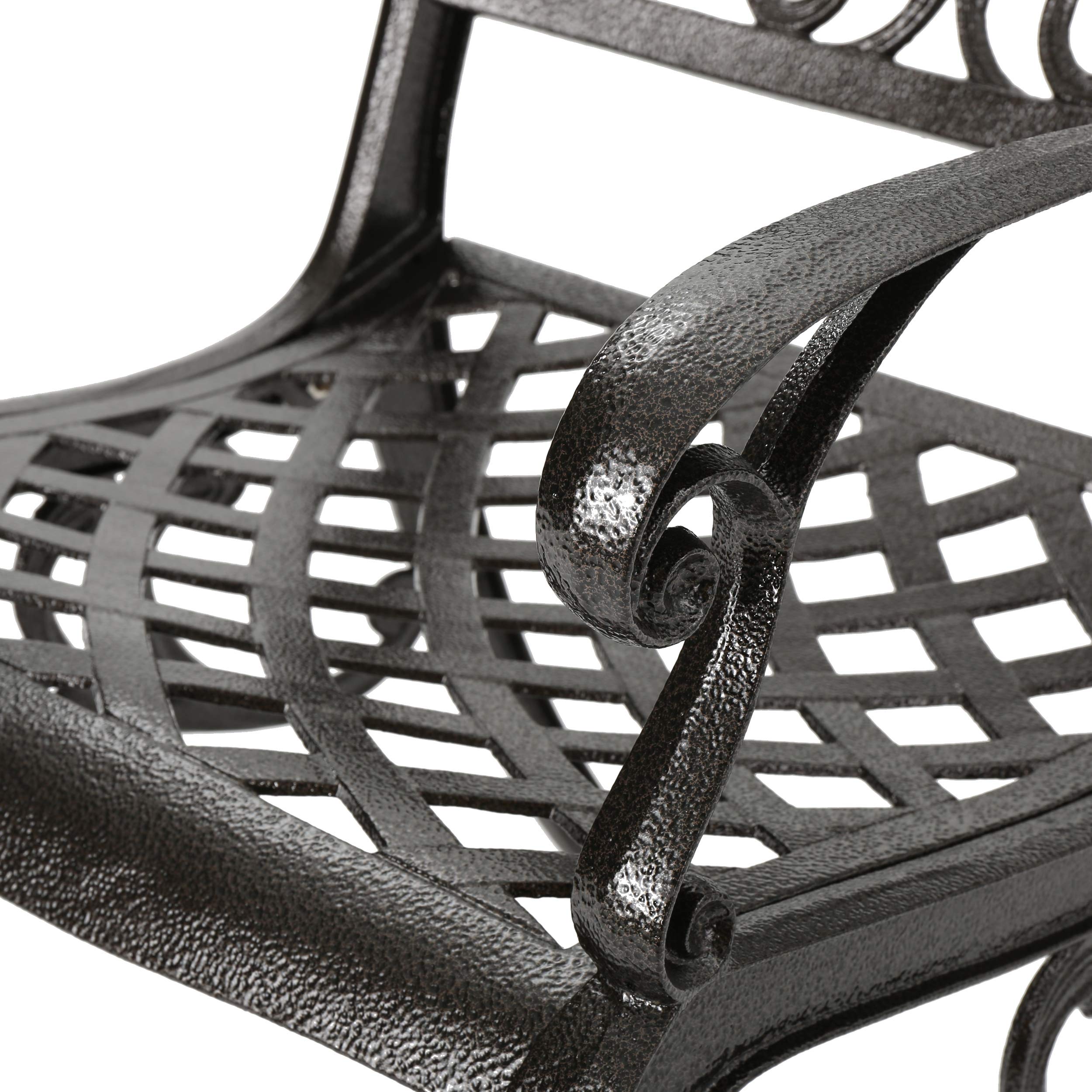 Christopher Knight Home Sarasota Outdoor Cast Aluminum Chairs - 2-Piece Set in Hammered Bronze | Patio, Garden & Poolside Seating Furniture for Backyard & Outdoor Living Spaces