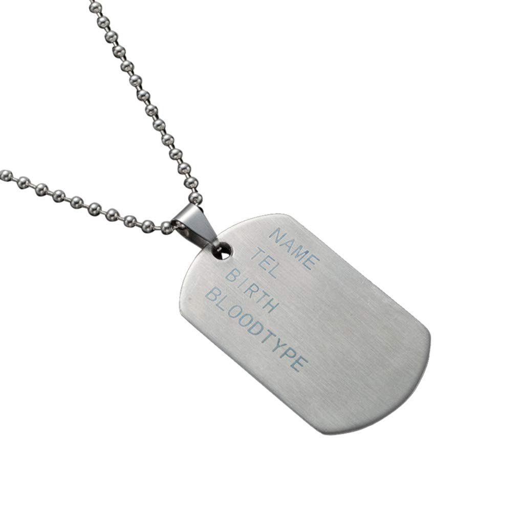 Stainless Steel Dog Tag Necklace for Men - Personalized Nameplate Jewelry for Everyday Wear