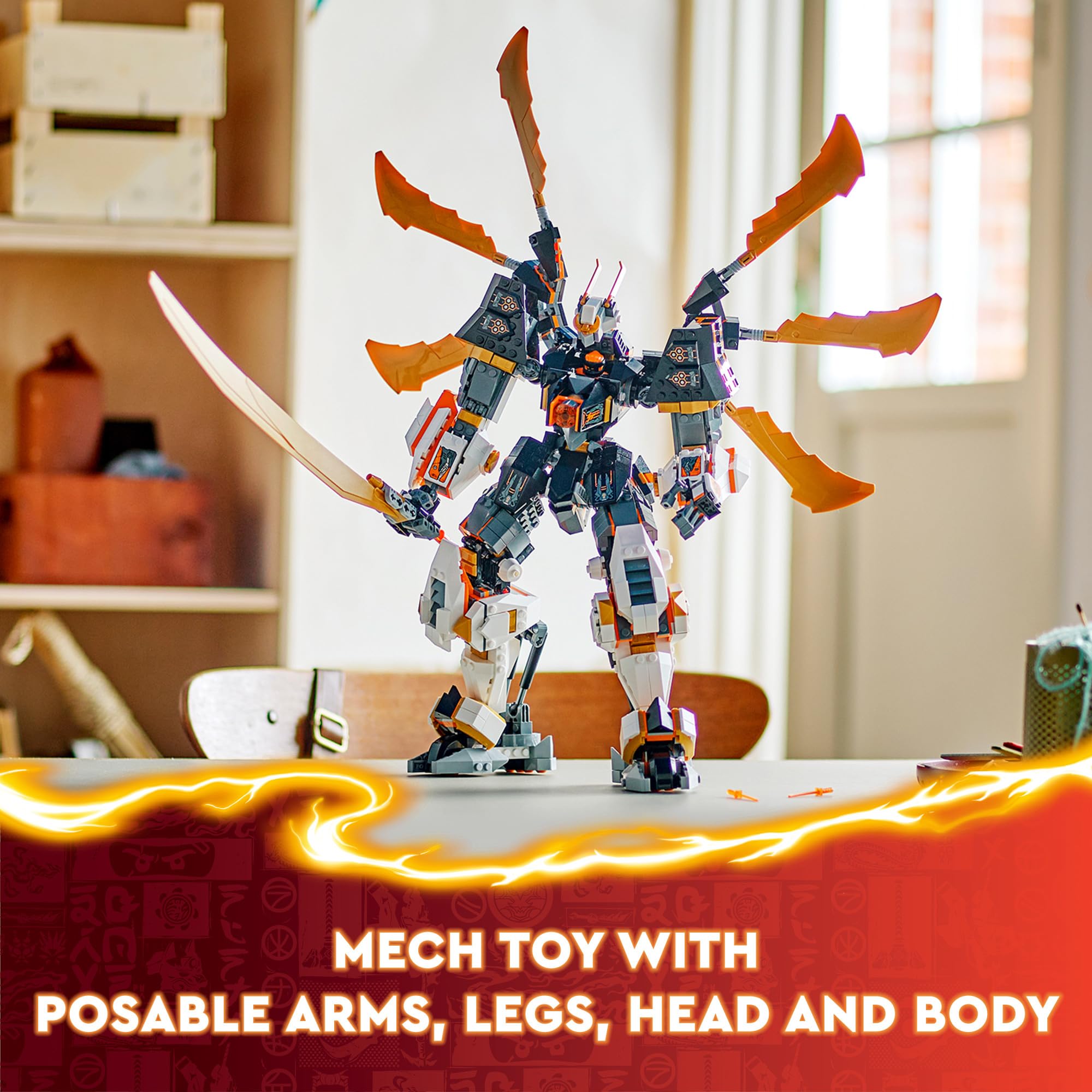 LEGO NINJAGO Cole’s Titan Dragon Mech Building Set with Ninja Minifigure – Dragon Wing Action Toy for Kids Ages 12+ (71821) | Birthday Gift for Boys & Girls | Creative Play & Ninja Adventure Scenes