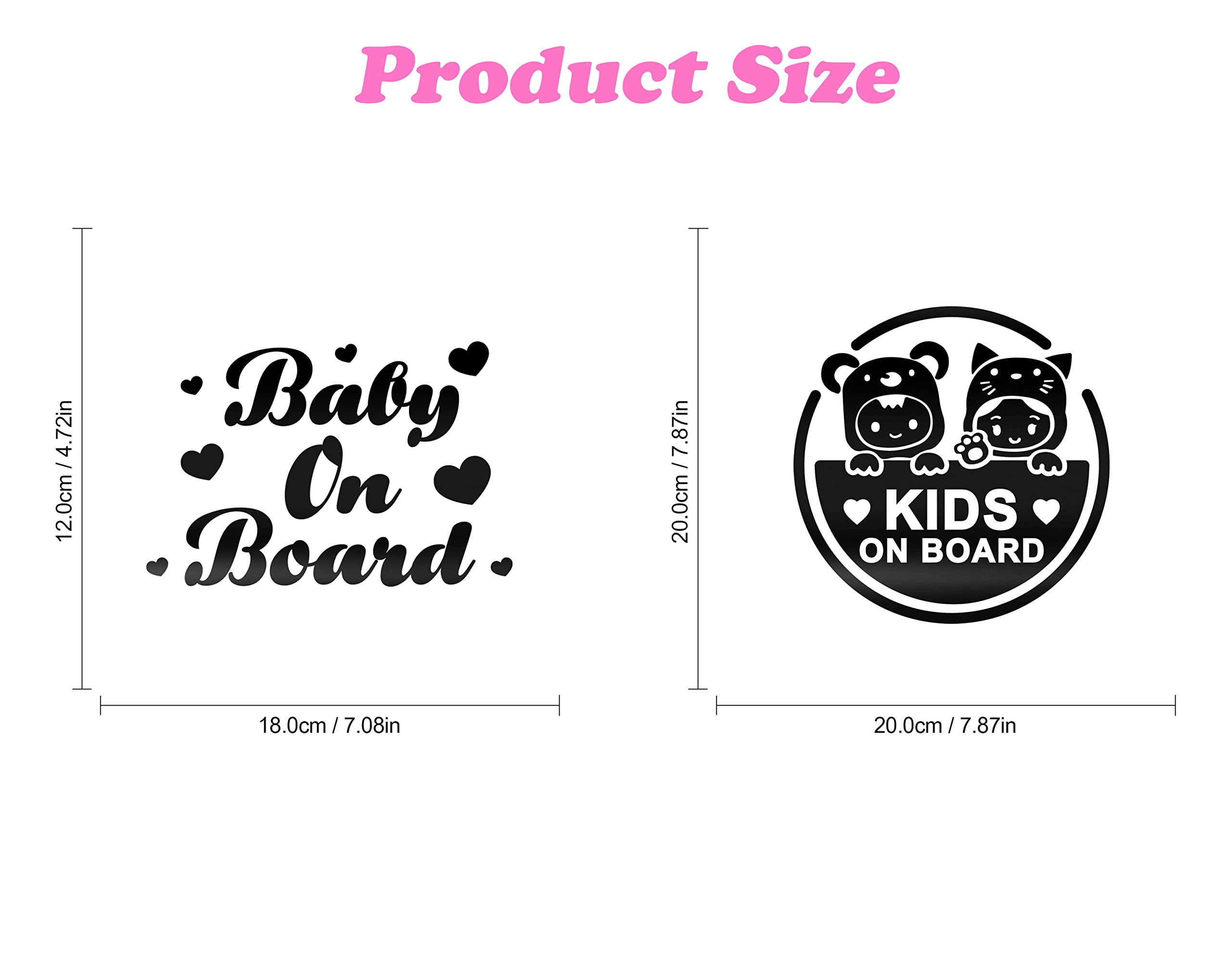2 Pack Baby On Board Car Stickers - Waterproof Reflective Vinyl Decals for Windows & Bumpers - Cute Kids Safety Design (Yellow) - Perfect for Family Vehicles & New Parents