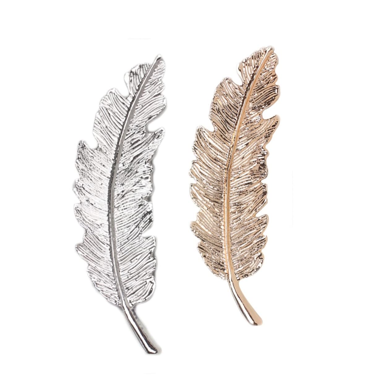 Beavorty Leaf Shaped Ponytail Holder - Alloy Hair Clip Barrette for Women & Girls (Golden/Silver) | Time-Saving Styling Tool for Work, Gym & Everyday Hairstyles