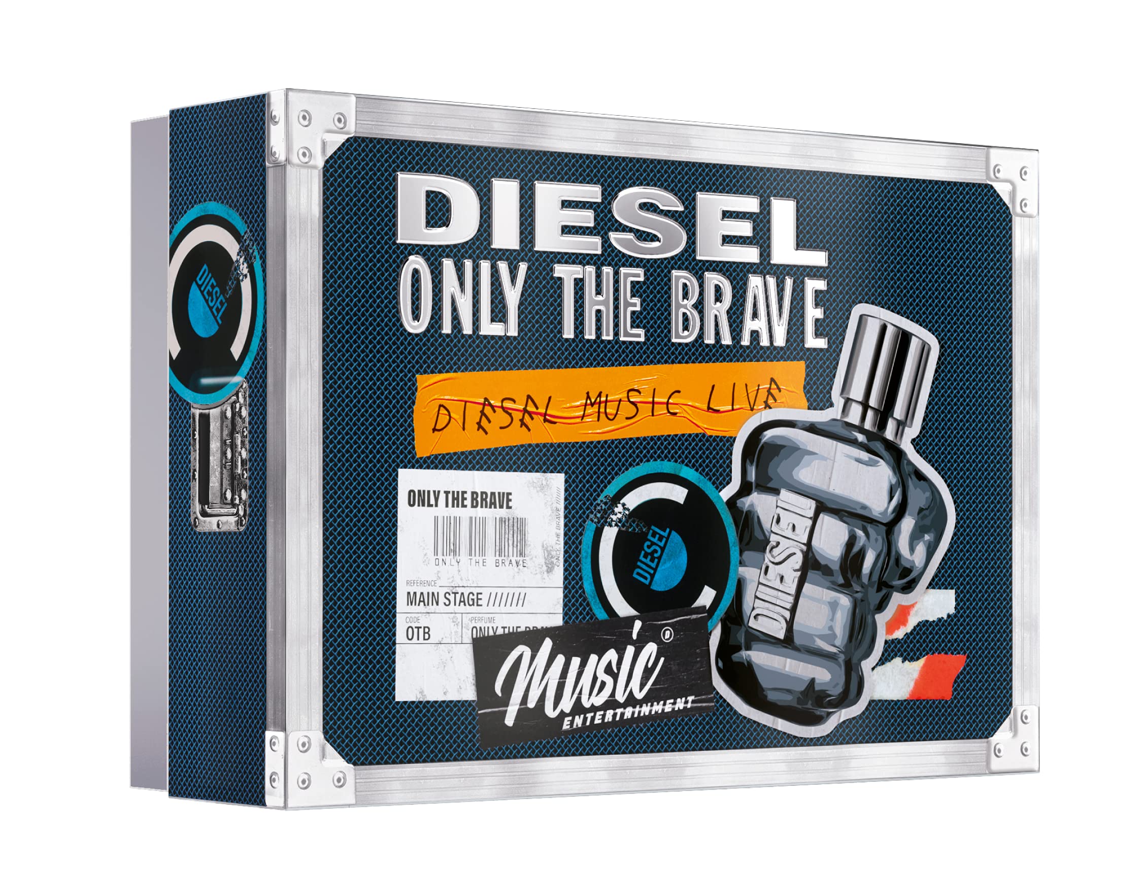 Diesel ONLY THE BRAVE Men's Cologne Gift Set - 4.2 oz Eau de Toilette, 3.4 oz & 1.7 oz Shower Gels - Fresh Woody Fragrance for Men - Perfect for Daily Use, Gifts & Special Occasions
