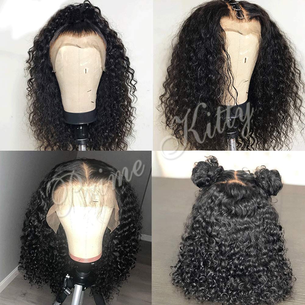 150% Density 9A Remy Brazilian Human Hair Wig for Black Women - Kinky Curly 360 Lace Frontal Wig with Baby Hair | Pre-Plucked Deep Curly 12
