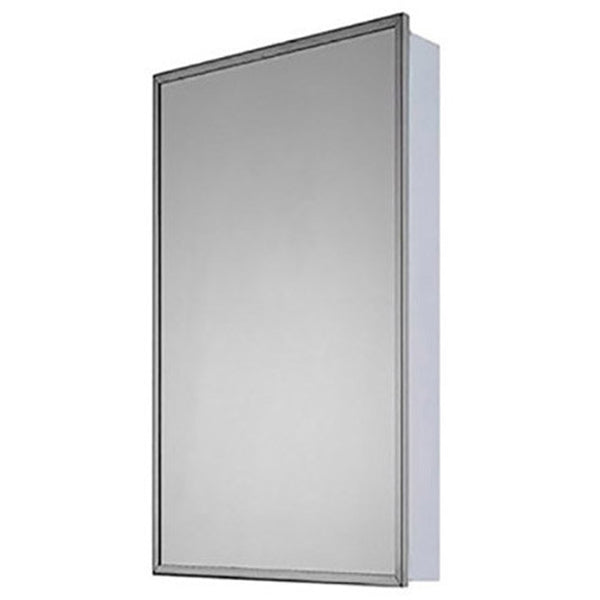 Ketcham 126 Euroline Series Single Door Medicine Cabinet - Surface Mounted Bathroom Mirror with Storage for Toiletries - Perfect for Bathroom, Vanity, and Powder Room Organization
