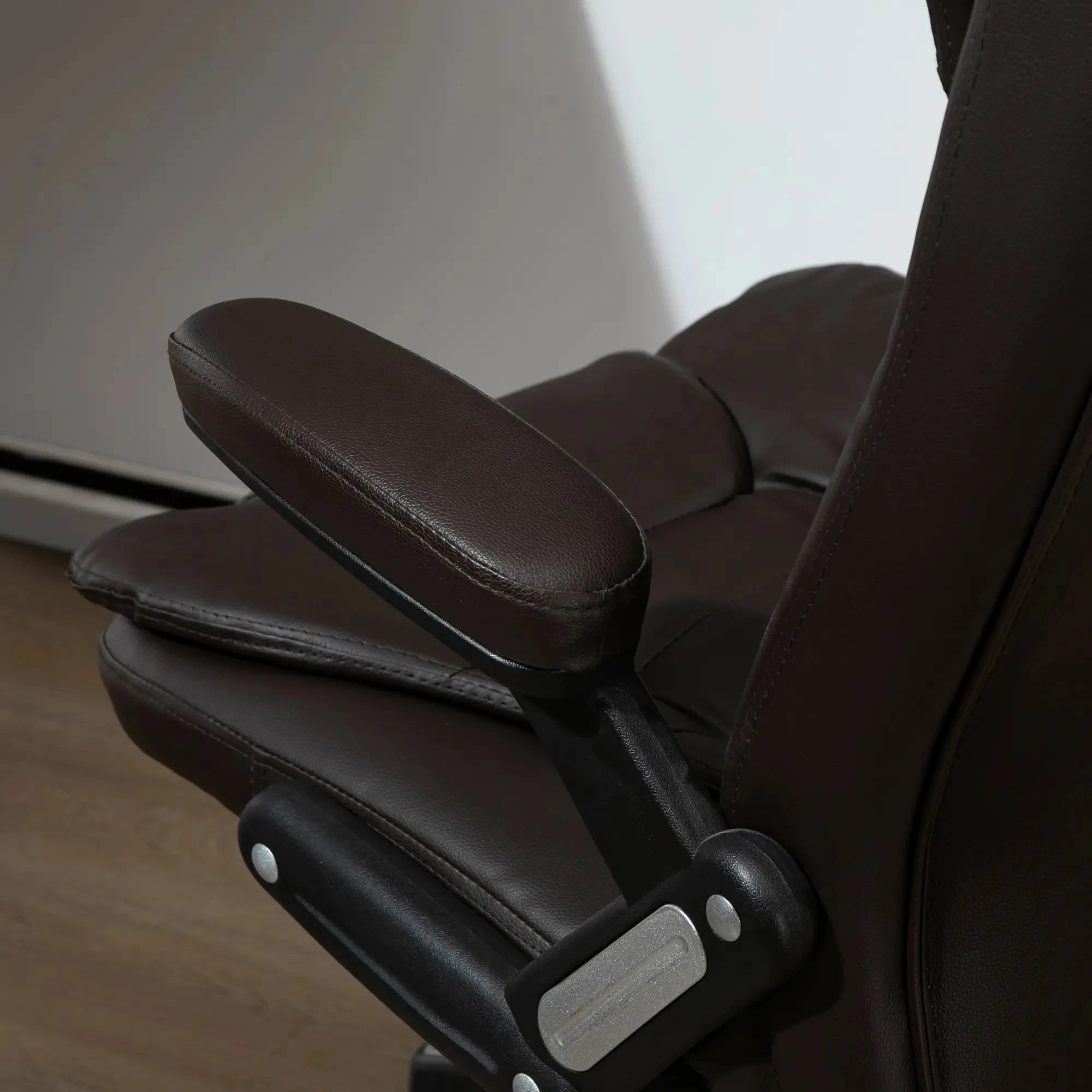 Premium High Back Faux Leather Executive Office Chair - Ergonomic Swivel Seat with Adjustable Height (Black/Gray) - Perfect for Home Office, Conference Rooms & Corporate Workspaces