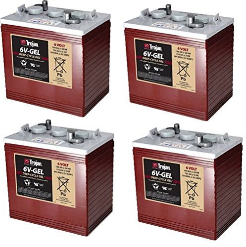 Technical Precision 6V Gel Battery Replacement for Trojan - 4 Pack - Perfect for Golf Carts, Mobility Scooters, and Emergency Backup Power