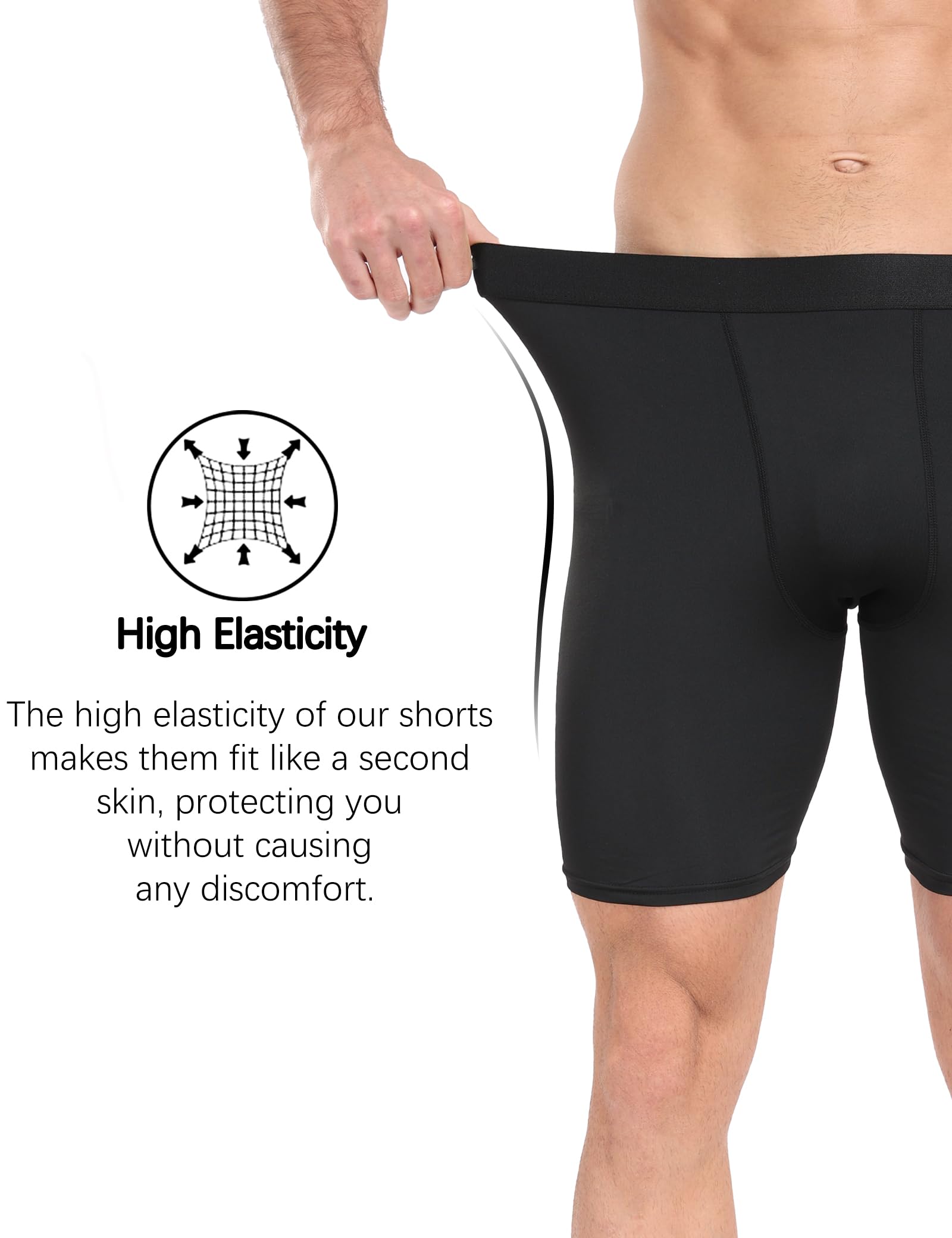 Men's Compression Shorts - High Performance Workout & Running Athletic Underwear - Moisture Wicking Spandex Shorts for Gym, Cycling & Sports Training