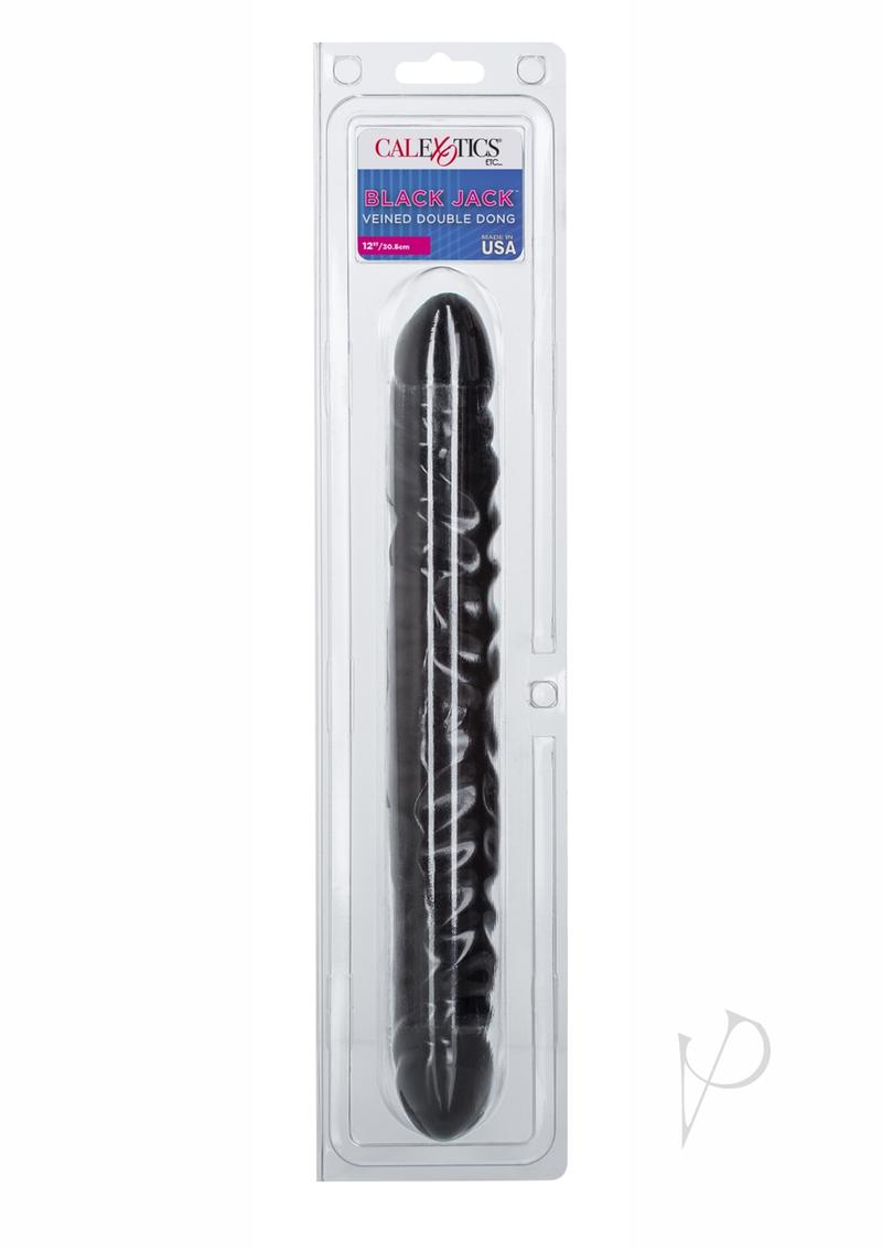 Black Veined Double Dildo 12 Inch - Realistic Dual-Ended Adult Toy for Couples & Solo Play - Perfect for Partnered Fun or Strap-On Harness Use