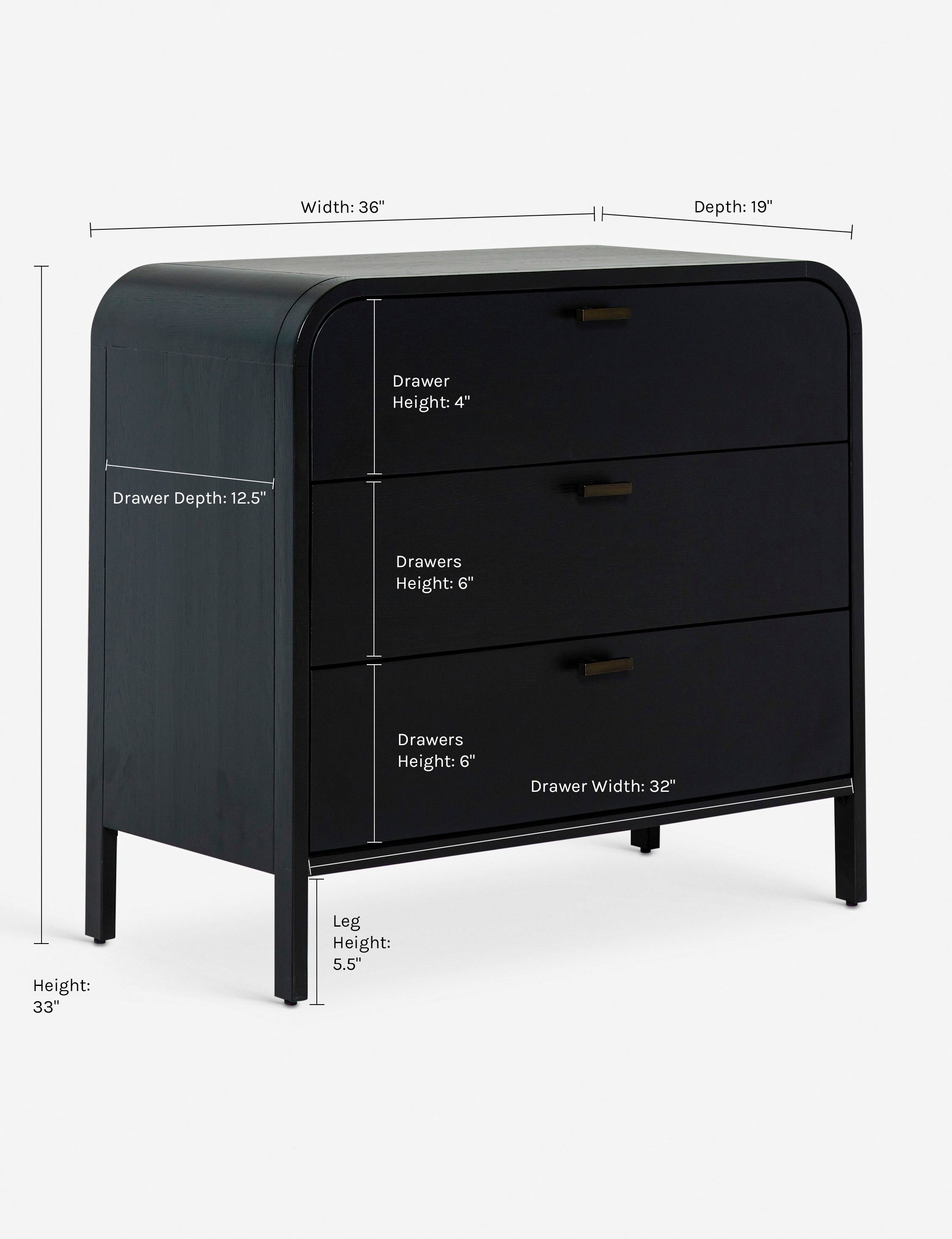 Brooke 3 Drawer Dresser - Modern Wooden Chest of Drawers for Bedroom, Nursery & Closet Organization - Perfect for Storage & Home Decor