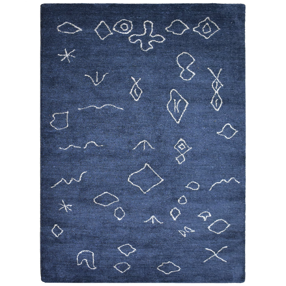 Handmade Reflection Hand Knotted Wool Rug - Bohemian Style Area Rug for Living Room, Bedroom & Home Decor