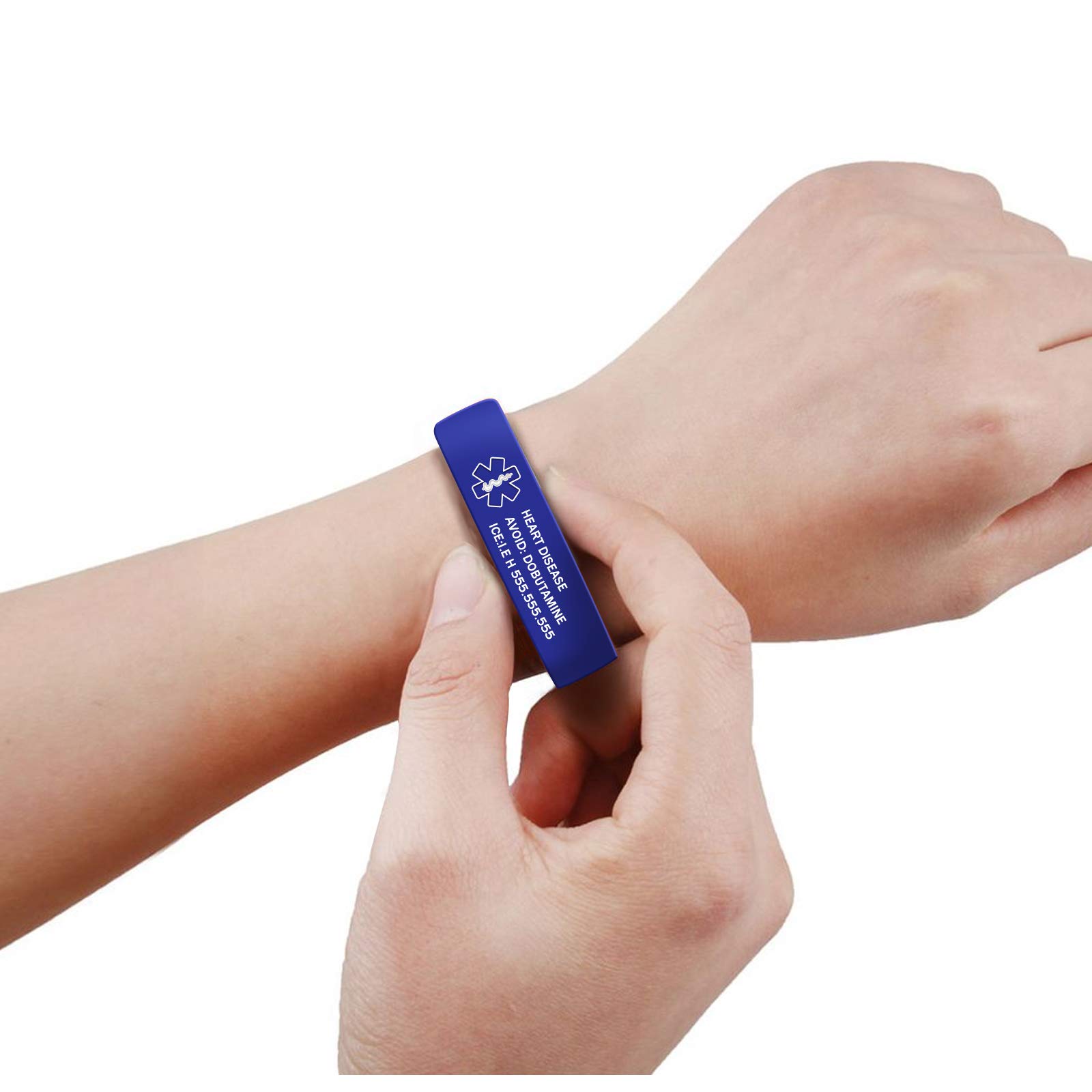 Personalized Medical Alert Bracelets for Men, Women & Kids - Waterproof Silicone Rubber Sport Emergency ID Wristband with Free Engraving - Ideal for Running, Hiking, Swimming & Outdoor Activities