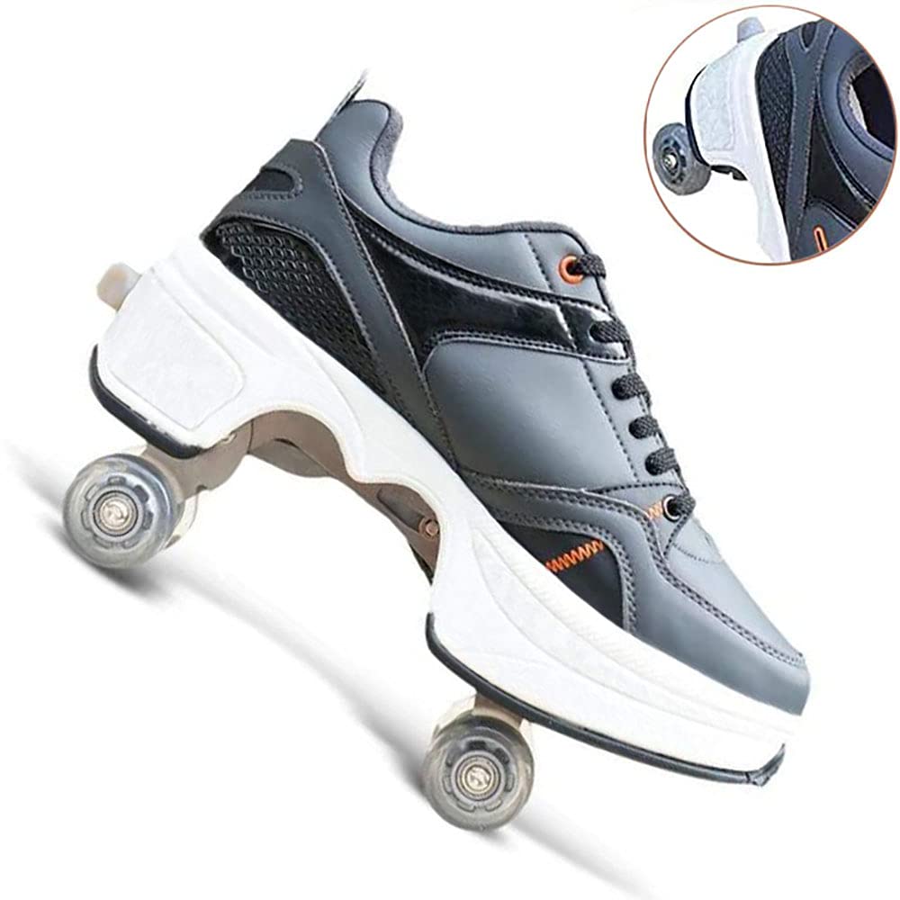 Women's Roller Skates with Retractable Wheels - Girls & Boys Inline Skates for Outdoor Parkour & Fun - Quad Roller Shoes for Adults & Kids - Perfect for Street Skating, Rink, and Fitness
