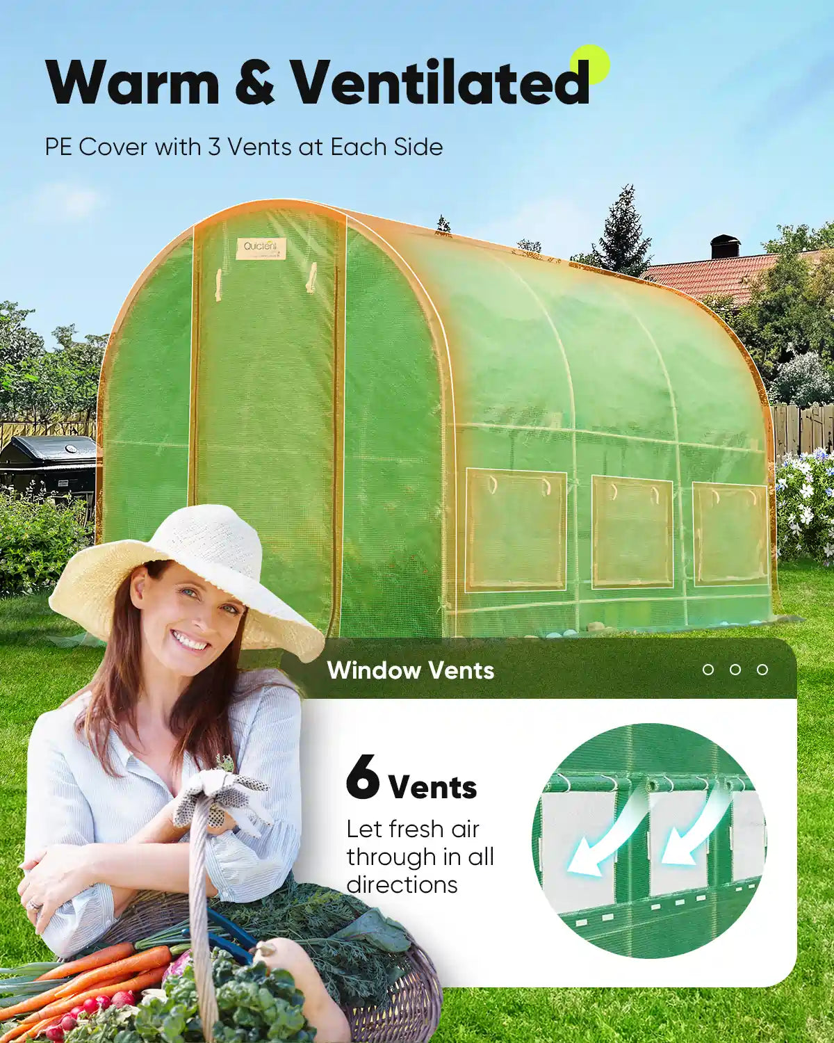 12' x 7' x 7' Walk-in Tunnel Greenhouse for Gardening, Plant Protection & Year-Round Growing - Perfect for Backyards, Small Farms & Urban Gardening
