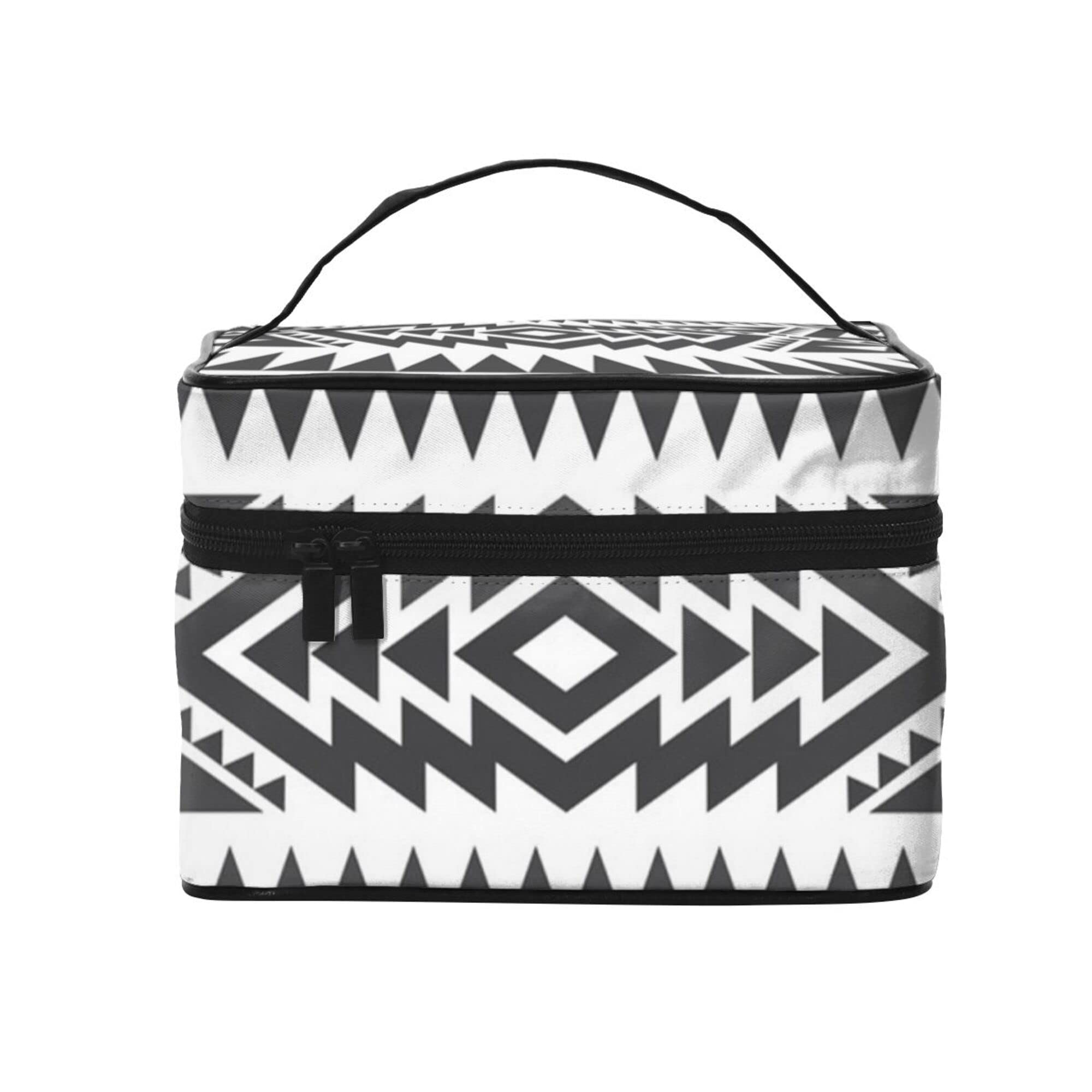 Southwestern Aztec Native American Women's Cosmetic Makeup Bag - Waterproof Travel Toiletry Pouch for Brushes, Makeup & Coins | Perfect for Travel, Camping & Outdoor Adventures