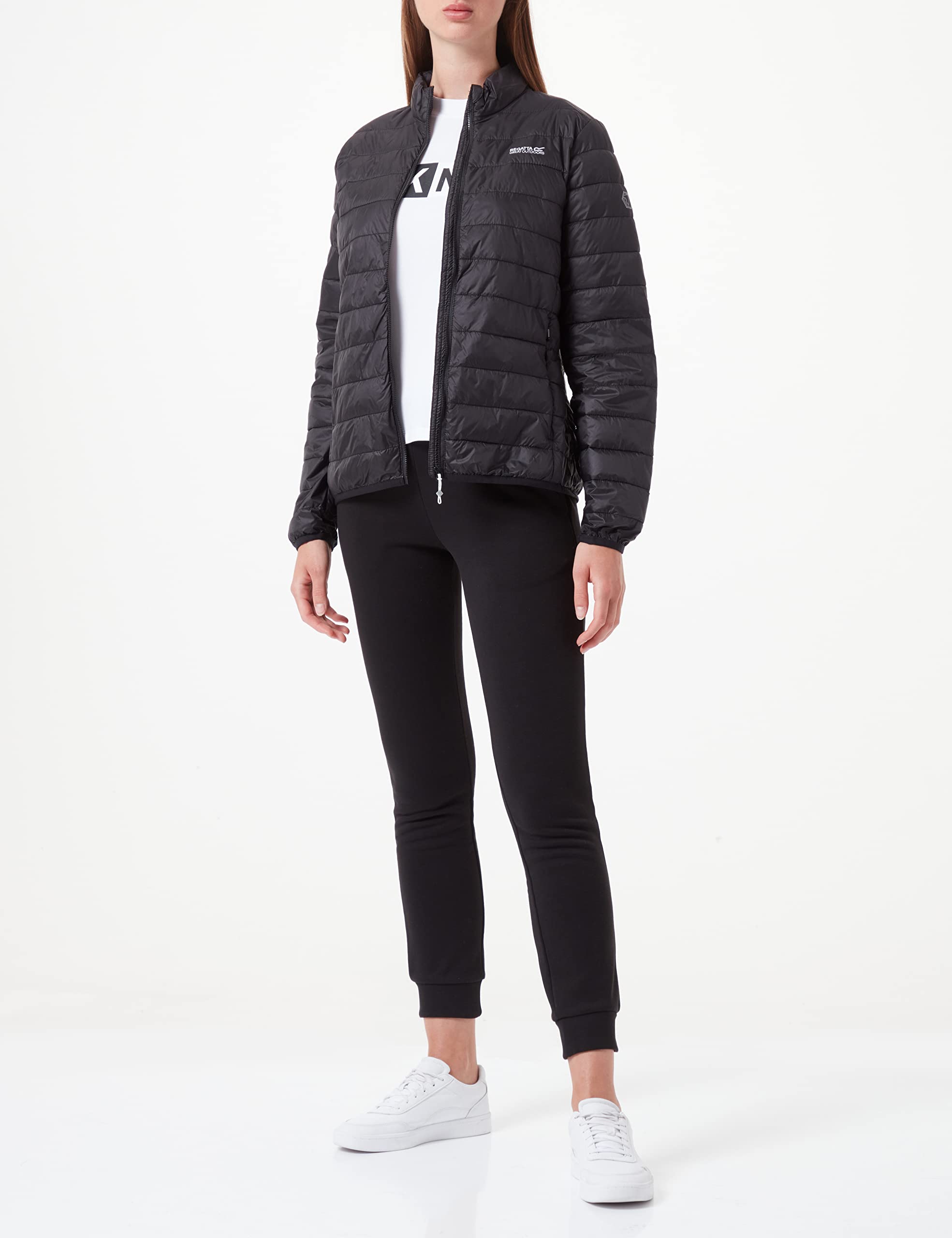 Regatta Women's Hillpack Padded Jacket - Lightweight Waterproof Winter Coat, Size 8 US (Black) - Perfect for Hiking, Camping & Outdoor Adventures
